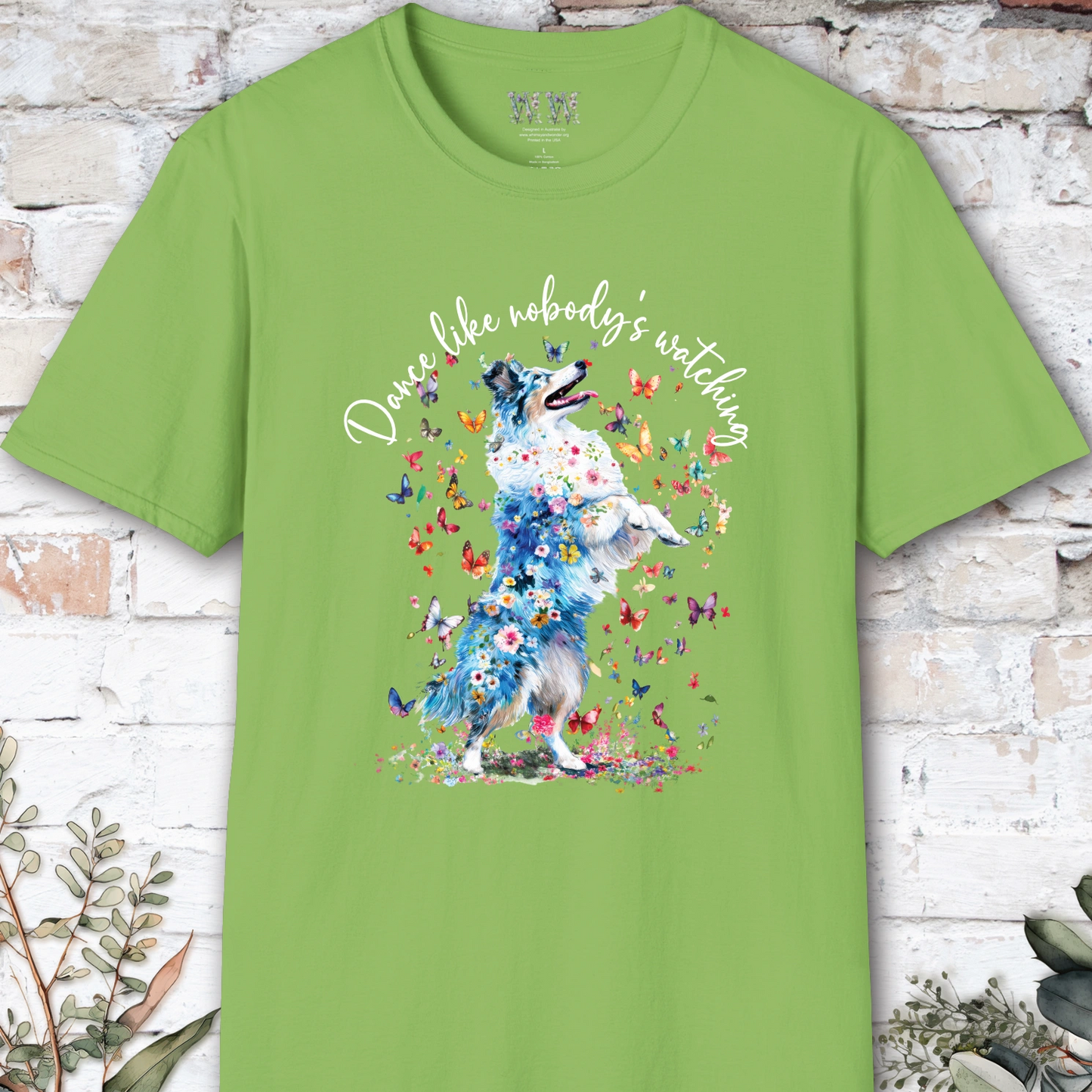 Shetland Sheepdog (Blue Merle Sheltie) #2 "Dance like nobody's watching" unisex T shirt