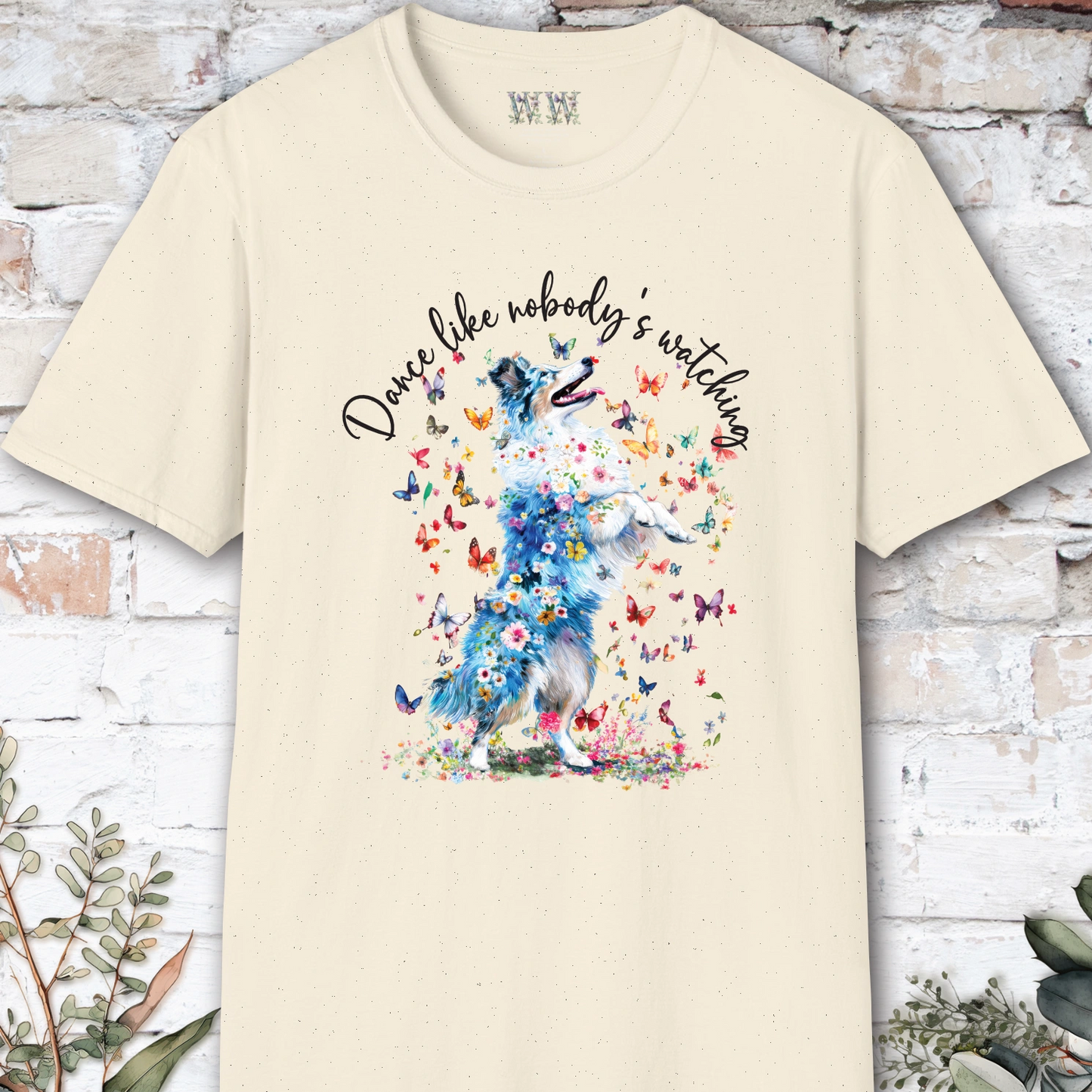 Shetland Sheepdog (Blue Merle Sheltie) #2 "Dance like nobody's watching" unisex T shirt