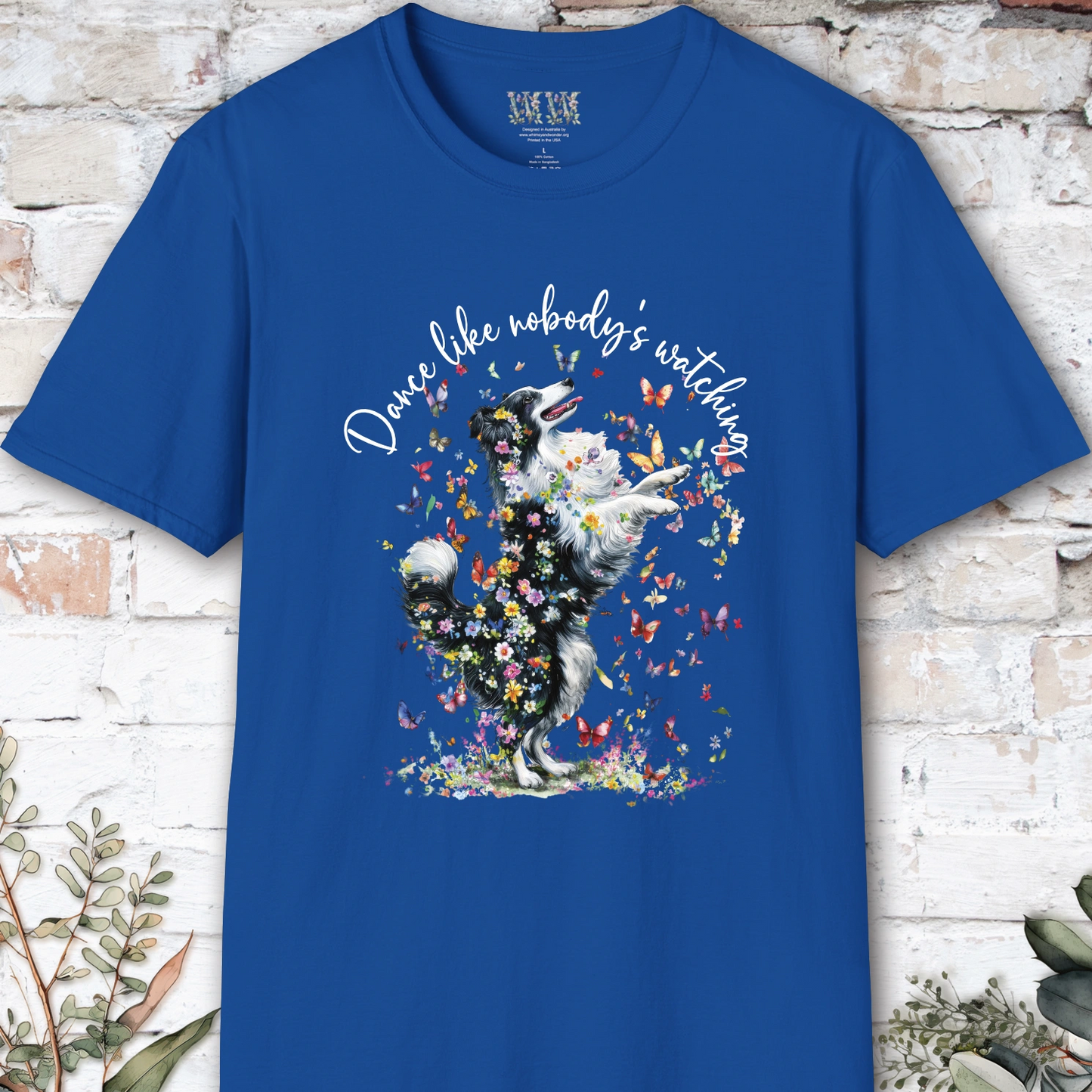 Shetland Sheepdog (Black & White Sheltie) #1 "Dance like nobody's watching" unisex T shirt