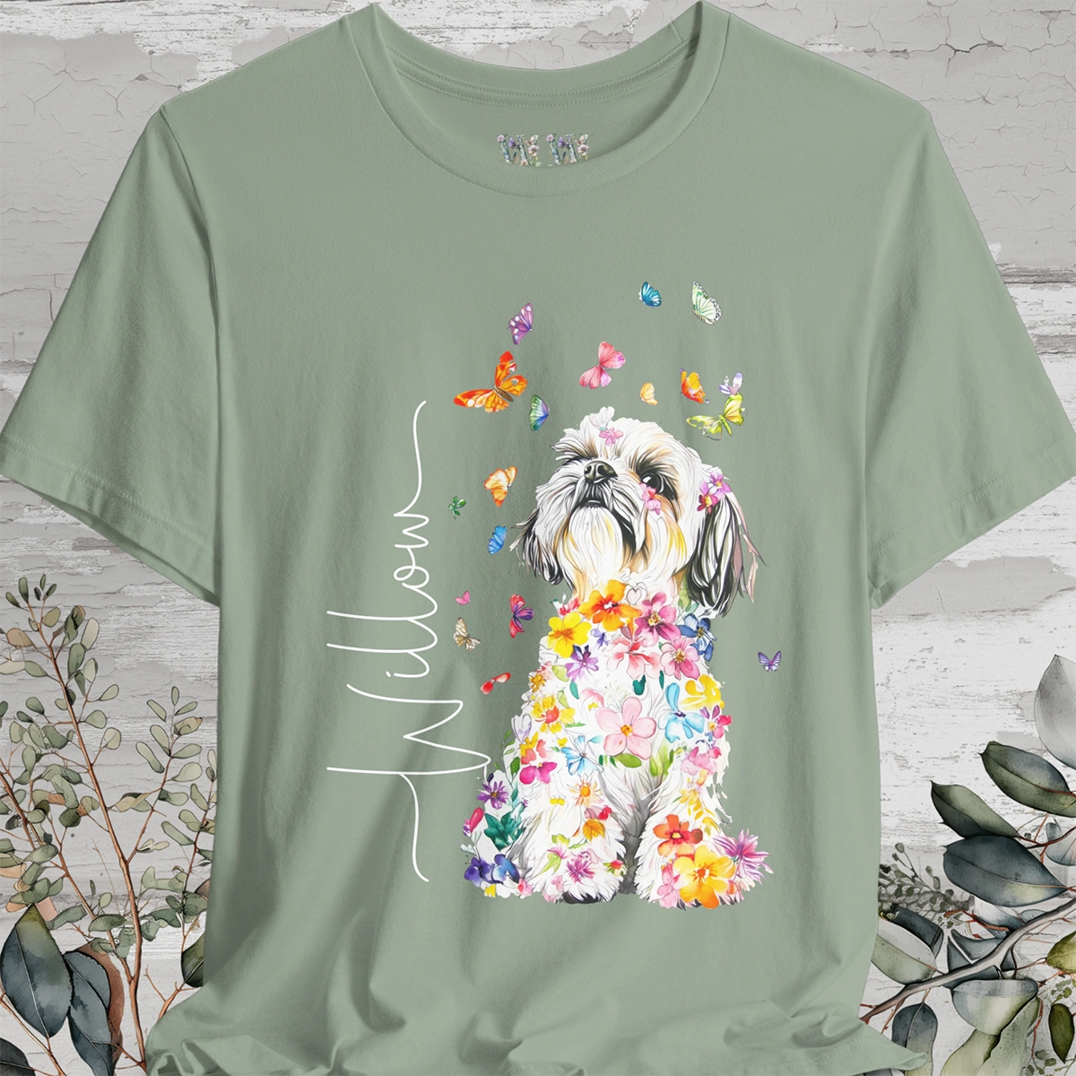 Shih Tzu #1 Floral Personalized T shirt