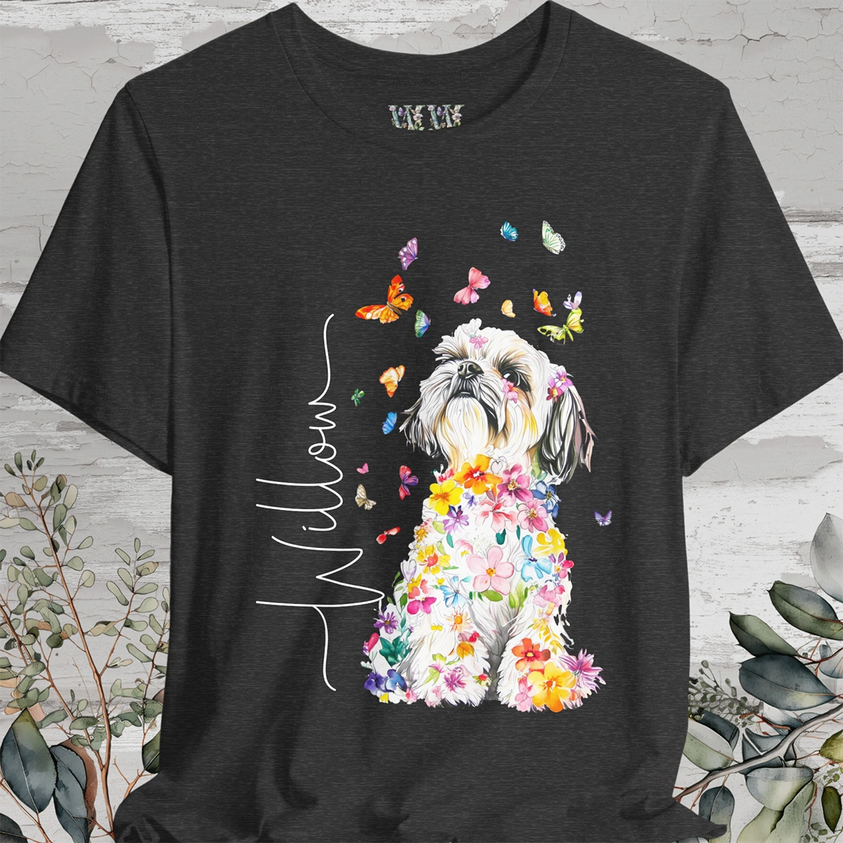 Shih Tzu #1 Floral Personalized T shirt