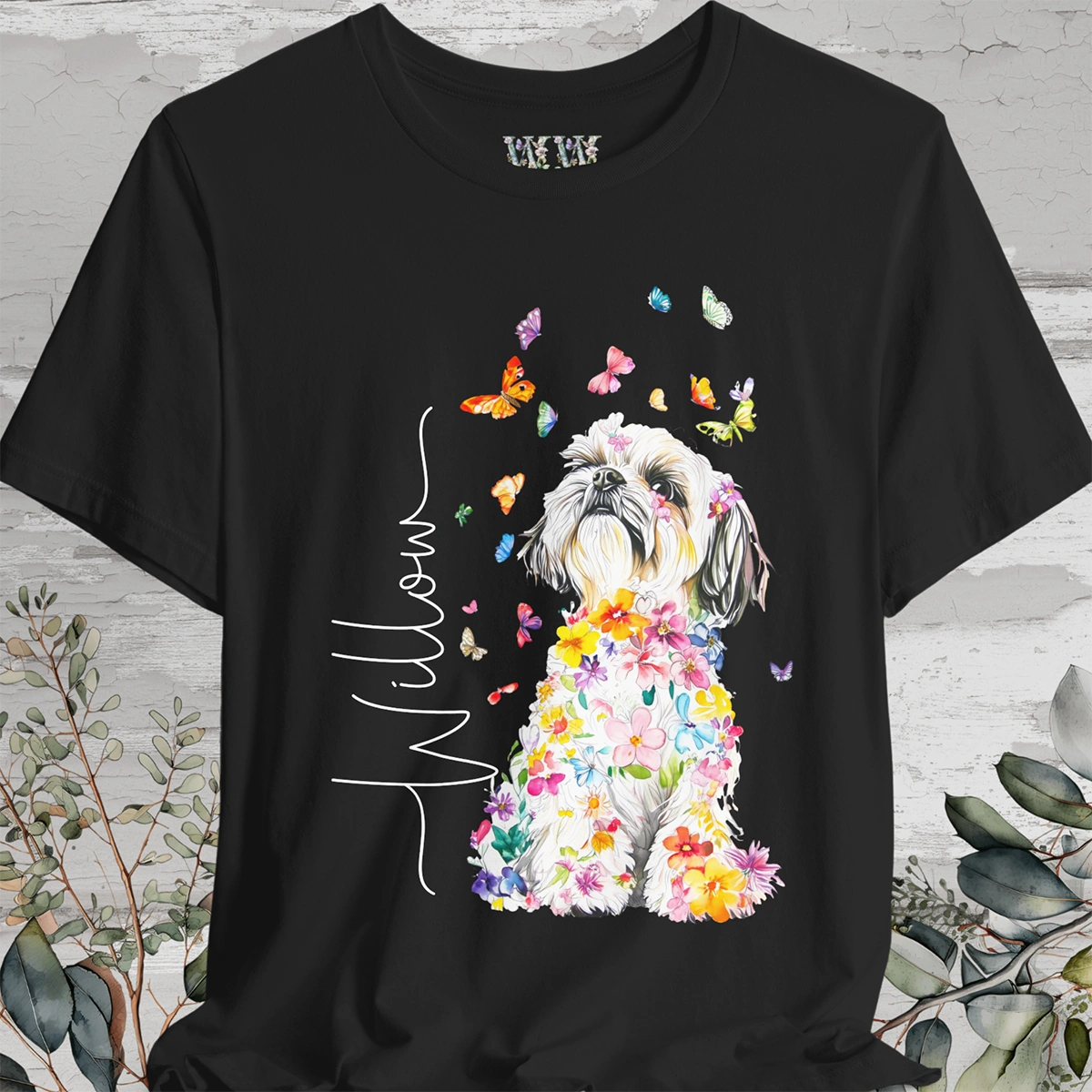 Shih Tzu #1 Floral Personalized T shirt