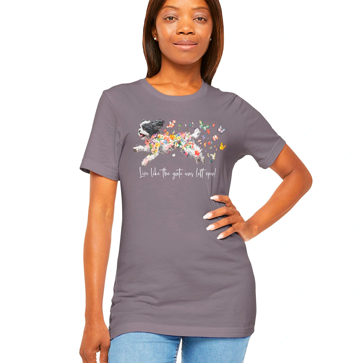 Shih Tzu #2 "Live like the gate was left open" Unisex T shirt