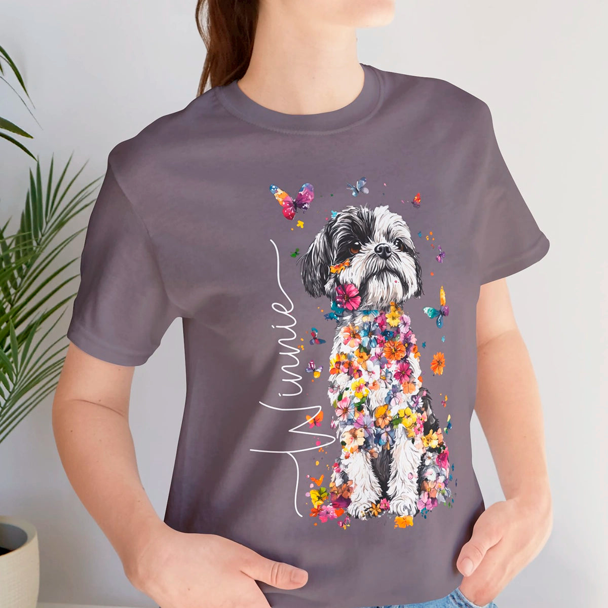 Shih Tzu #3 Floral Personalized T shirt