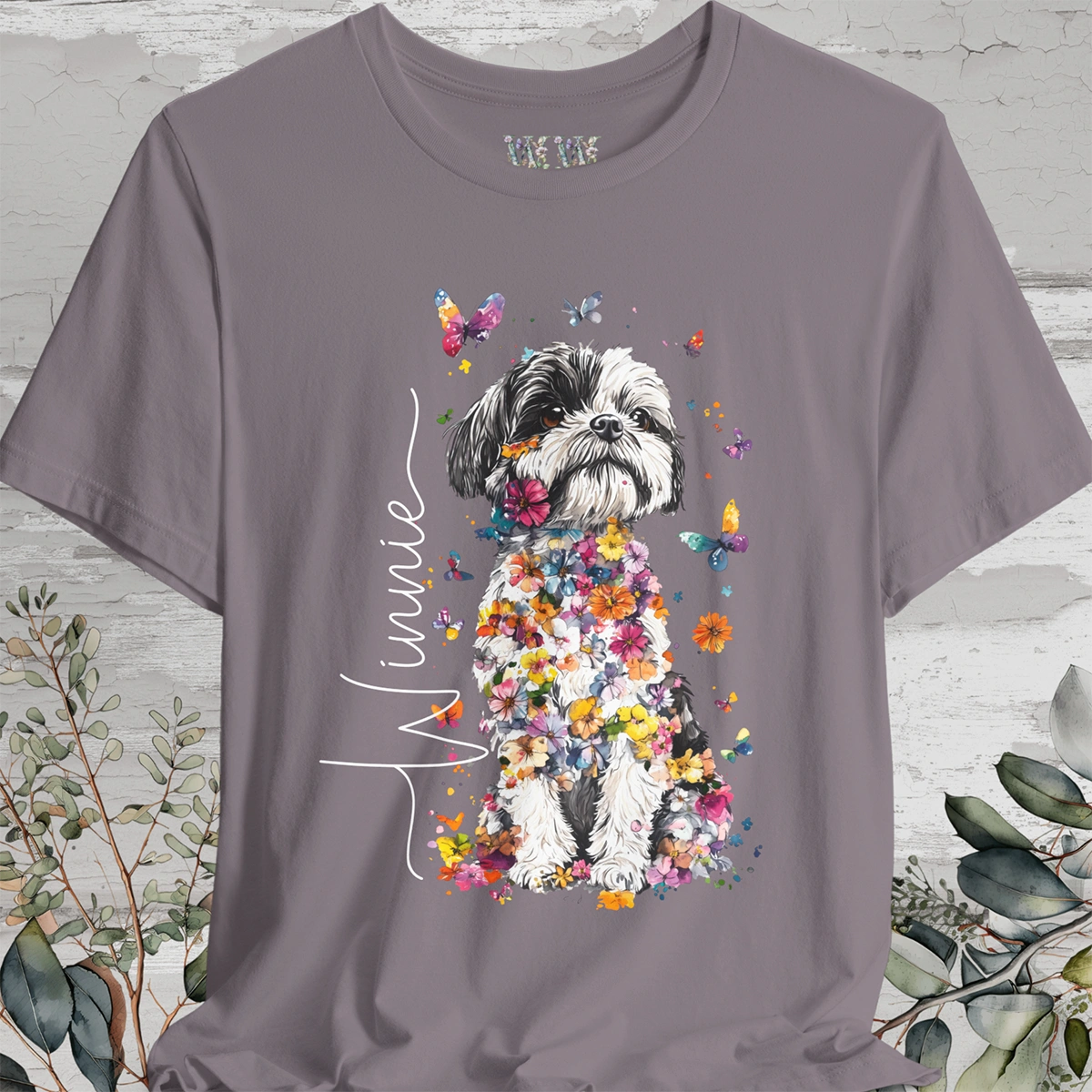 Shih Tzu #3 Floral Personalized T shirt