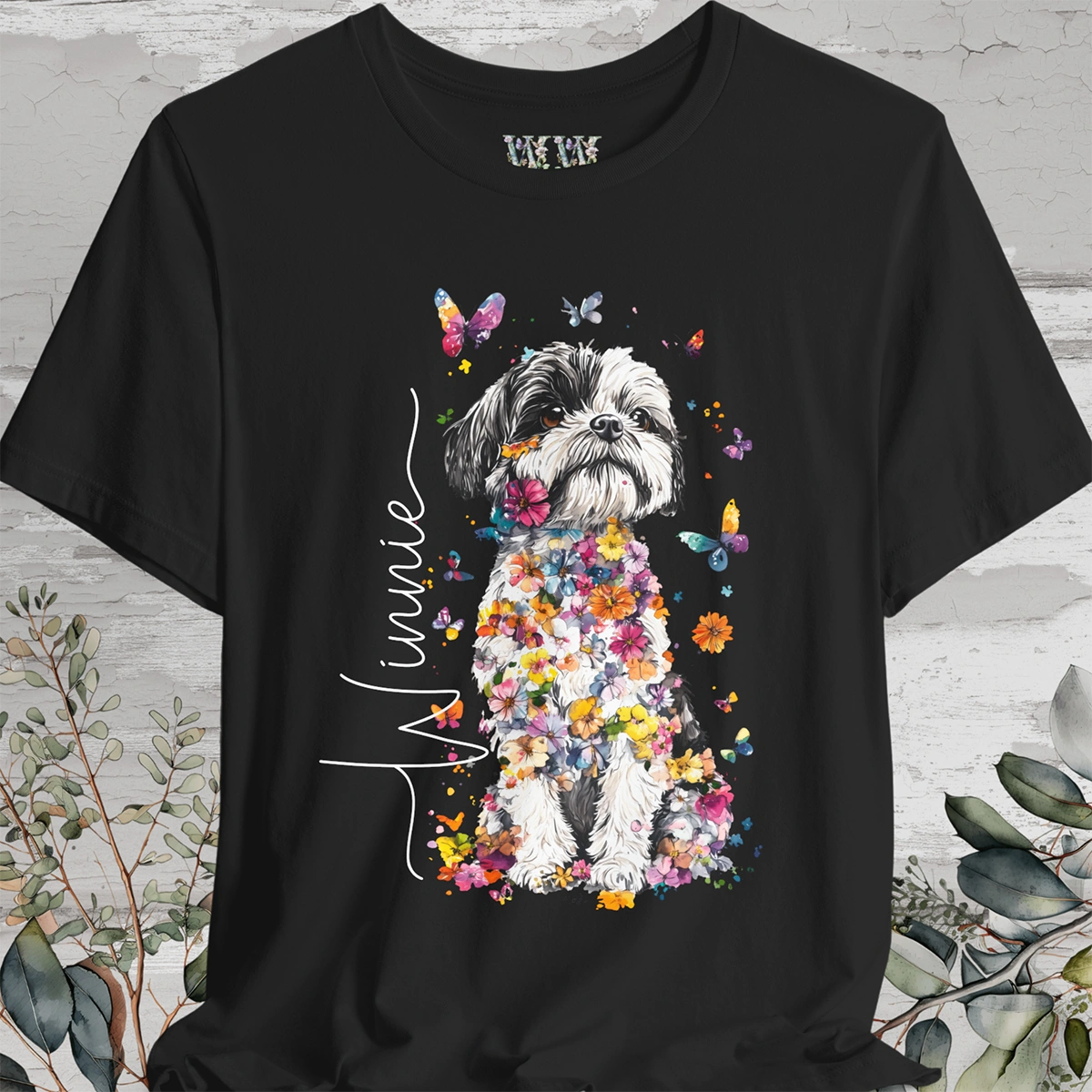 Shih Tzu #3 Floral Personalized T shirt