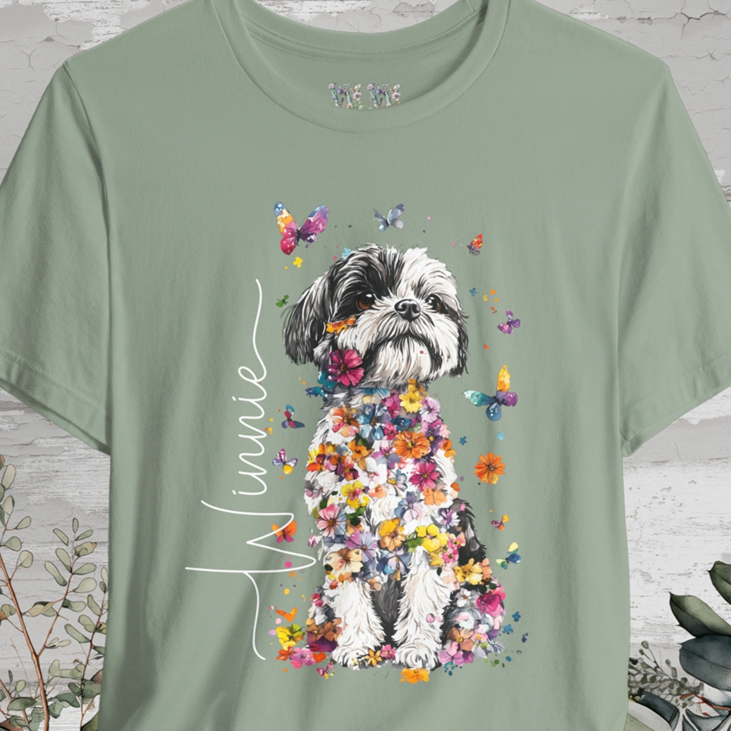 Shih Tzu #3 Floral Personalized T shirt