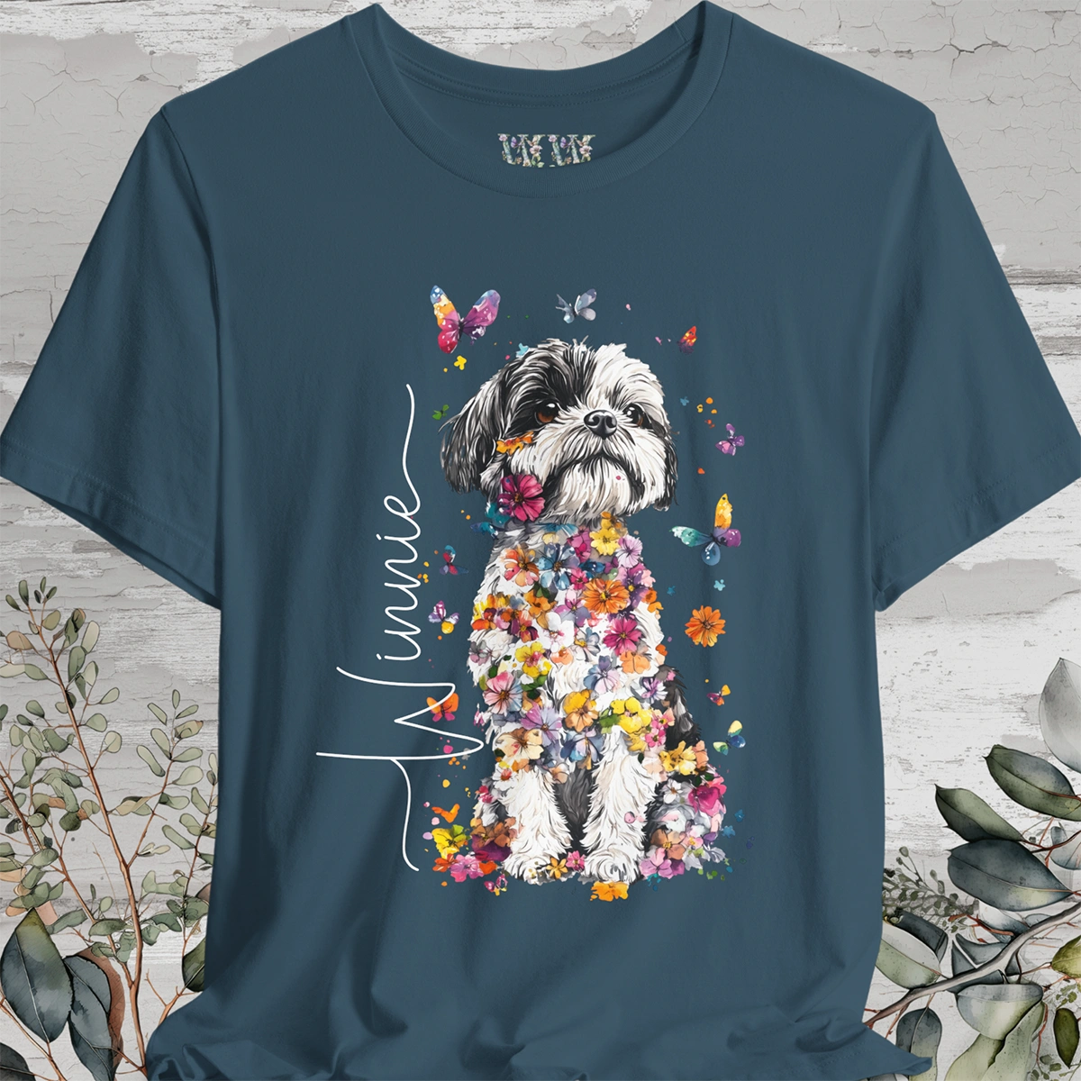 Shih Tzu #3 Floral Personalized T shirt