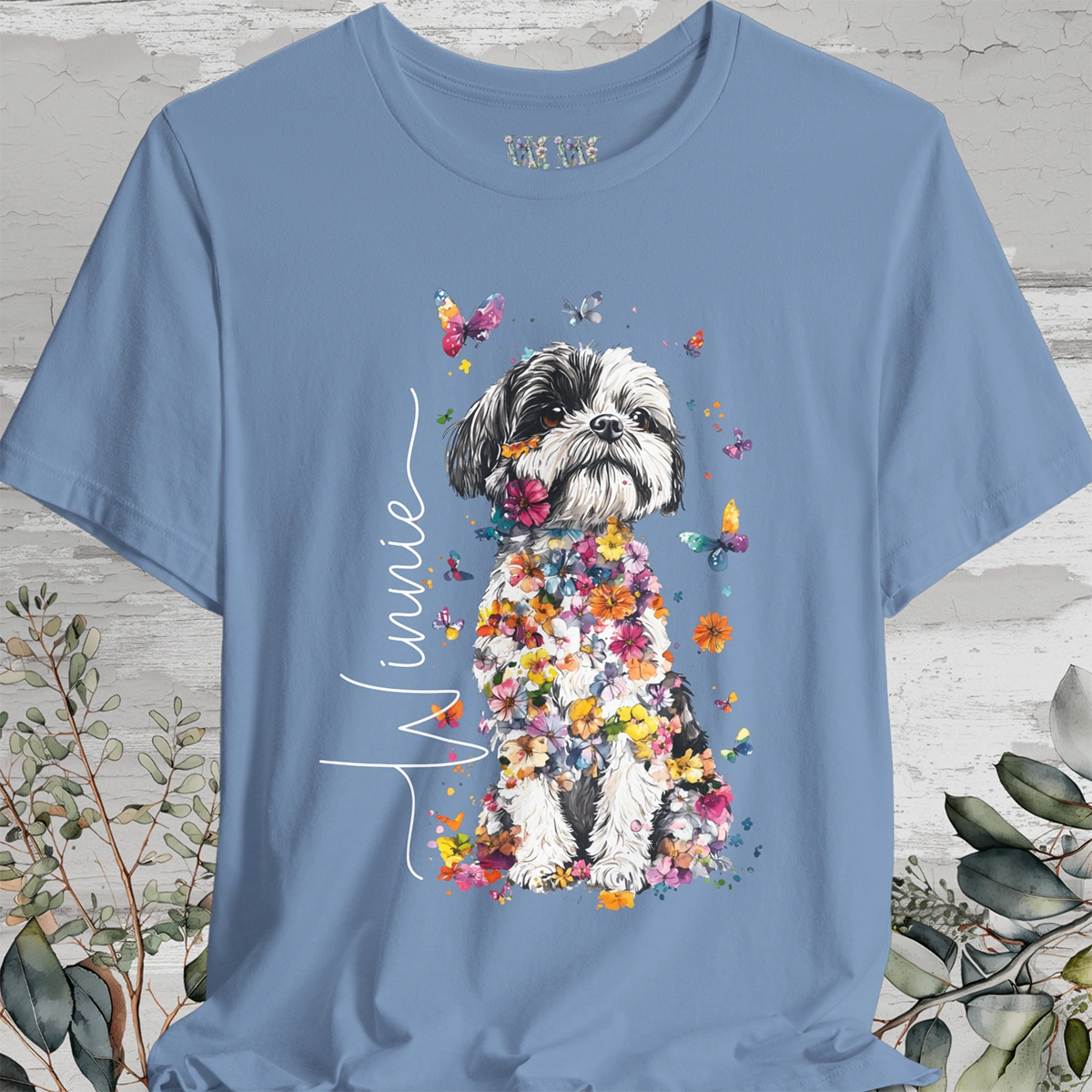 Shih Tzu #3 Floral Personalized T shirt