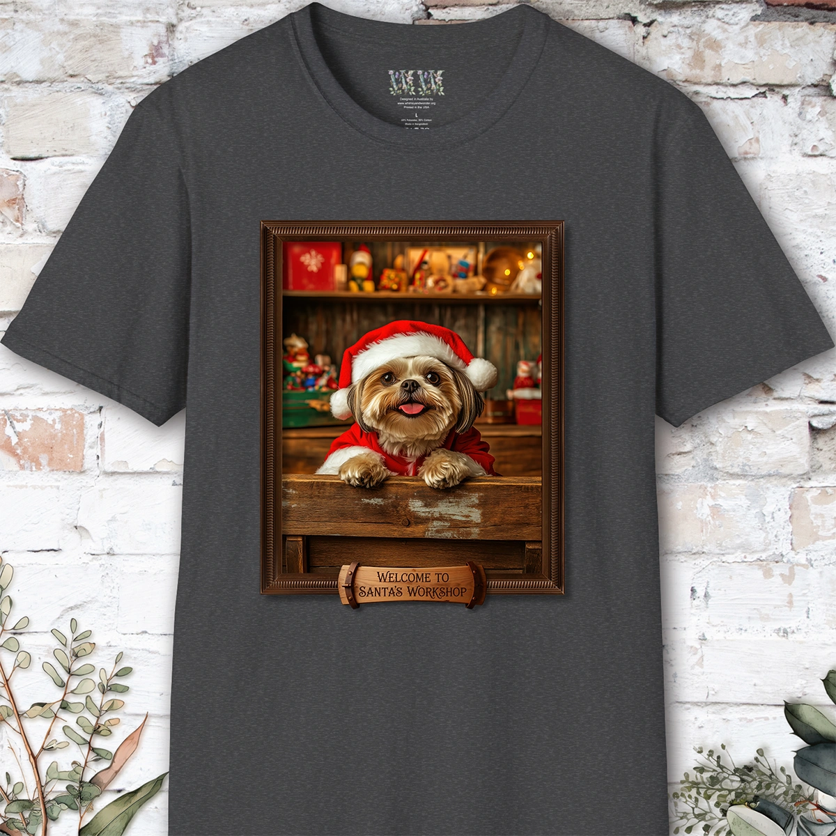 Shih Tzu #1 Santa's Workshop Unisex T shirt