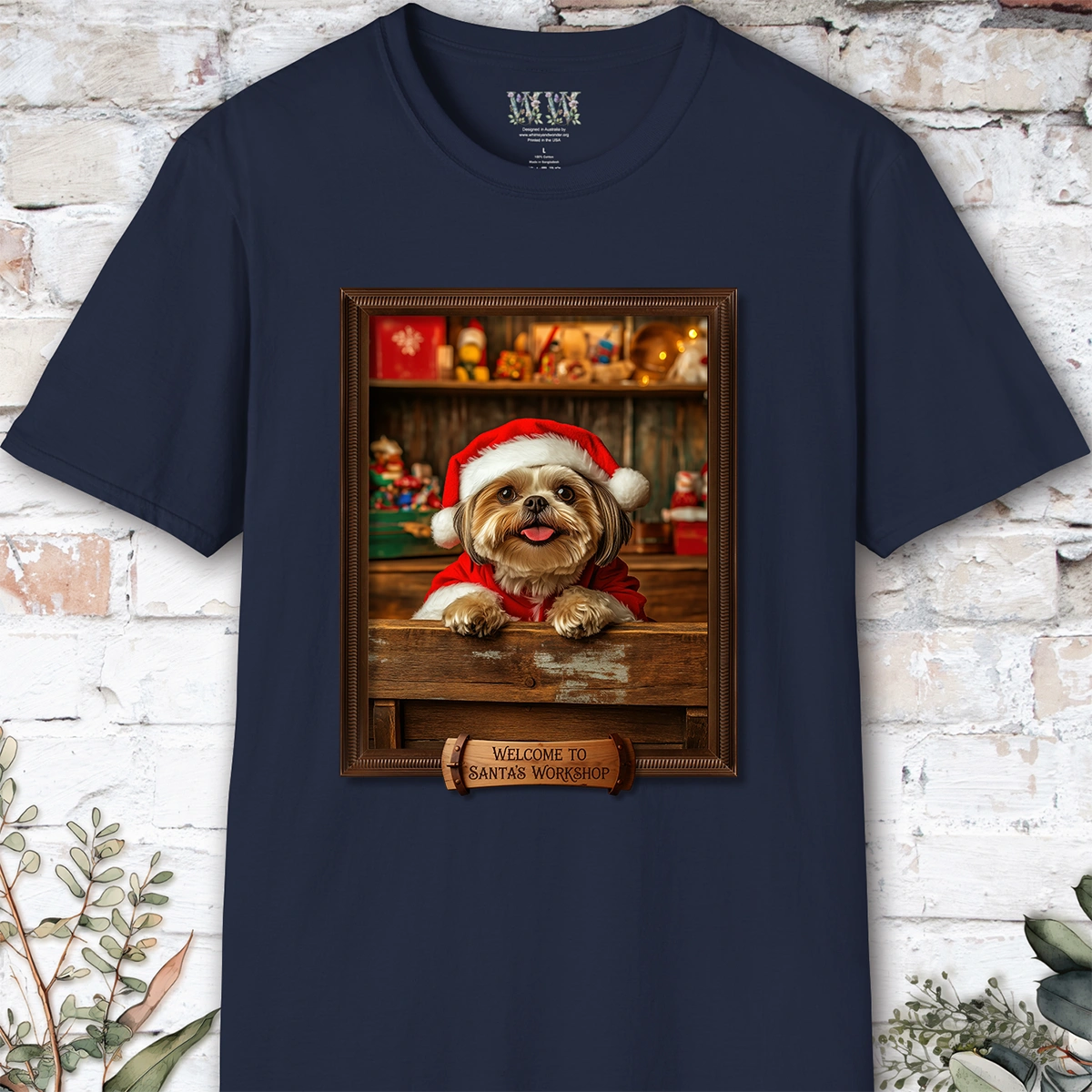 Shih Tzu #1 Santa's Workshop Unisex T shirt