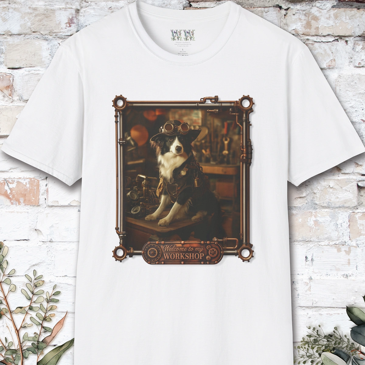 Steampunk Border Collie Unisex T shirt