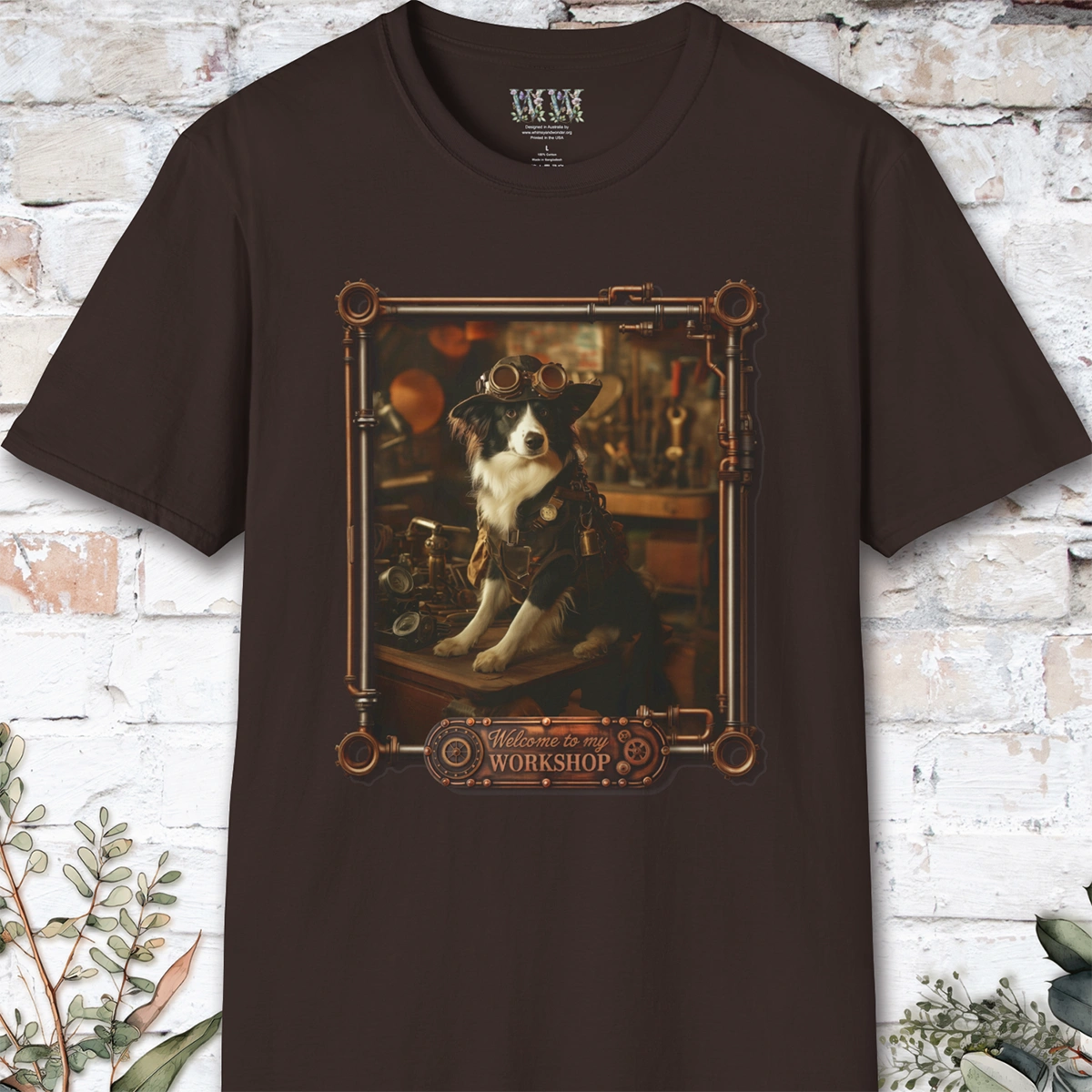 Steampunk Border Collie Unisex T shirt
