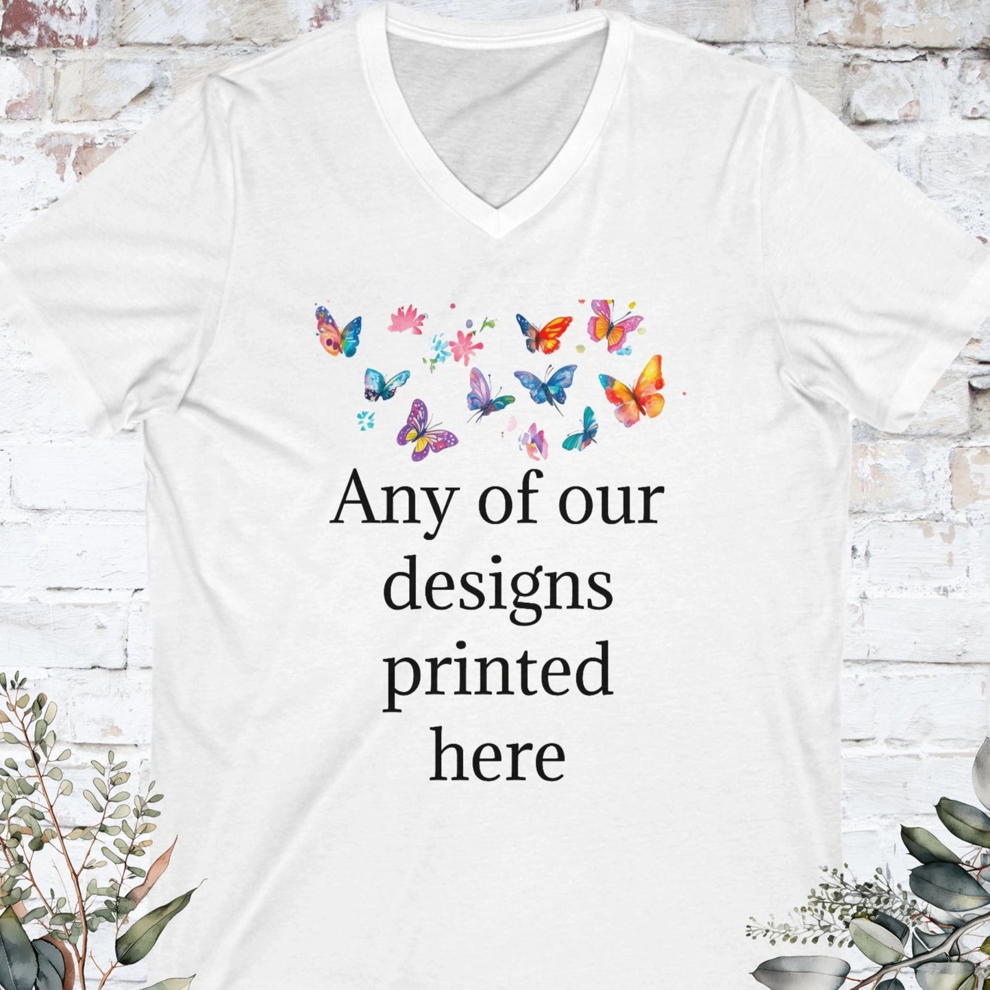 V NECK TEE - ANY OF OUR DESIGNS