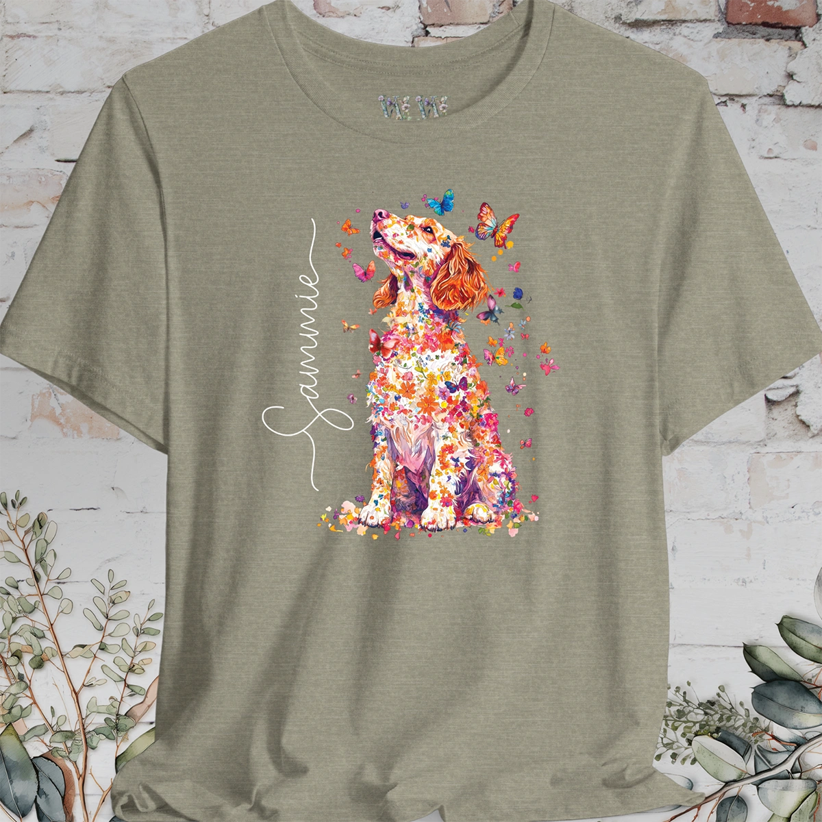 Welsh Spaniel #1 Floral Personalized T shirt