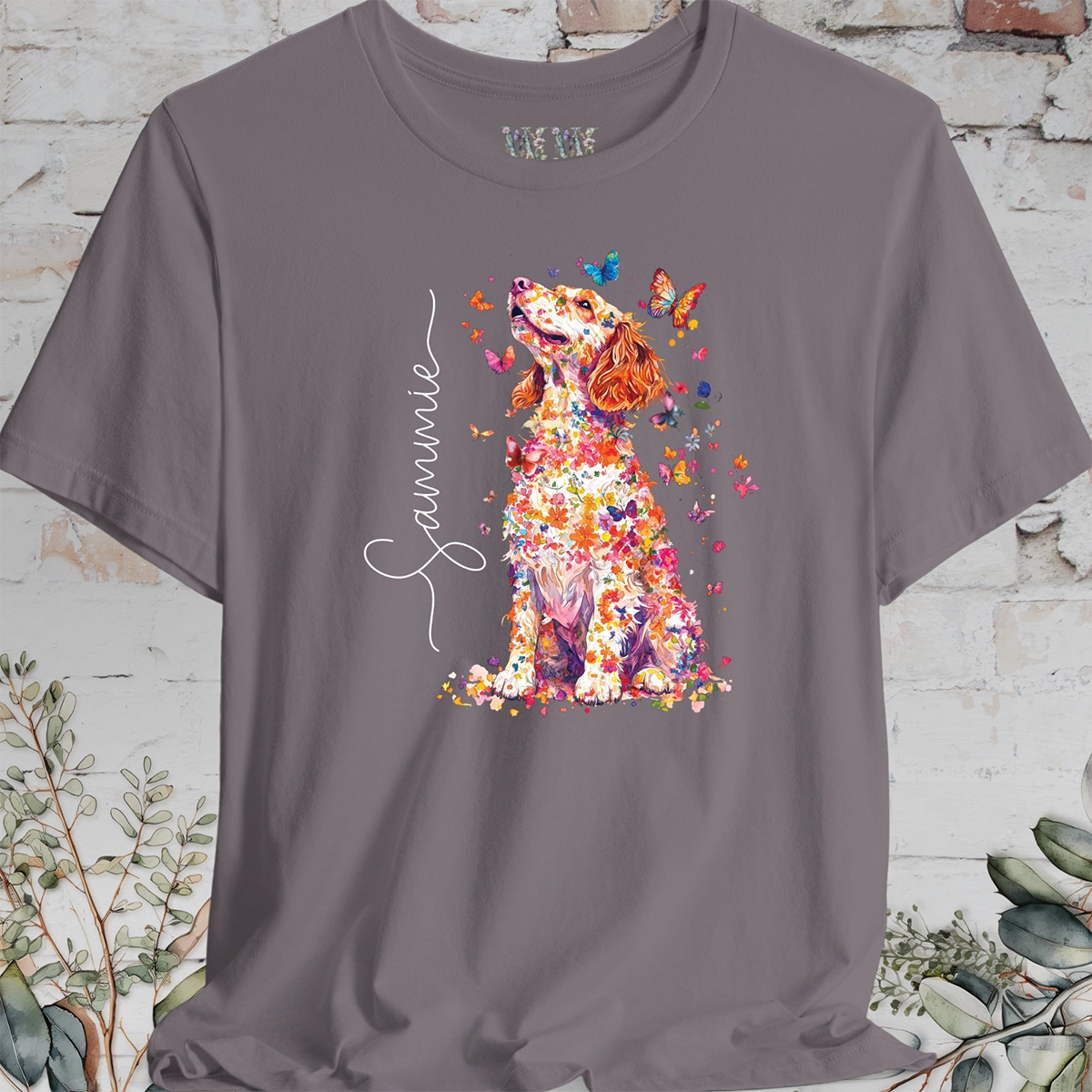 Welsh Spaniel #1 Floral Personalized T shirt