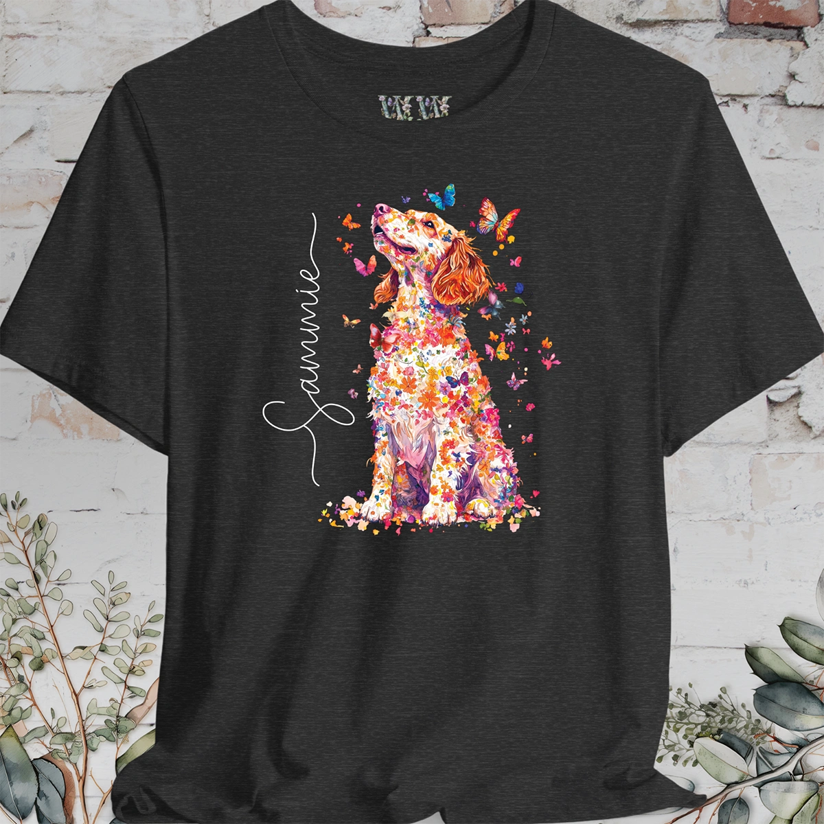 Welsh Spaniel #1 Floral Personalized T shirt