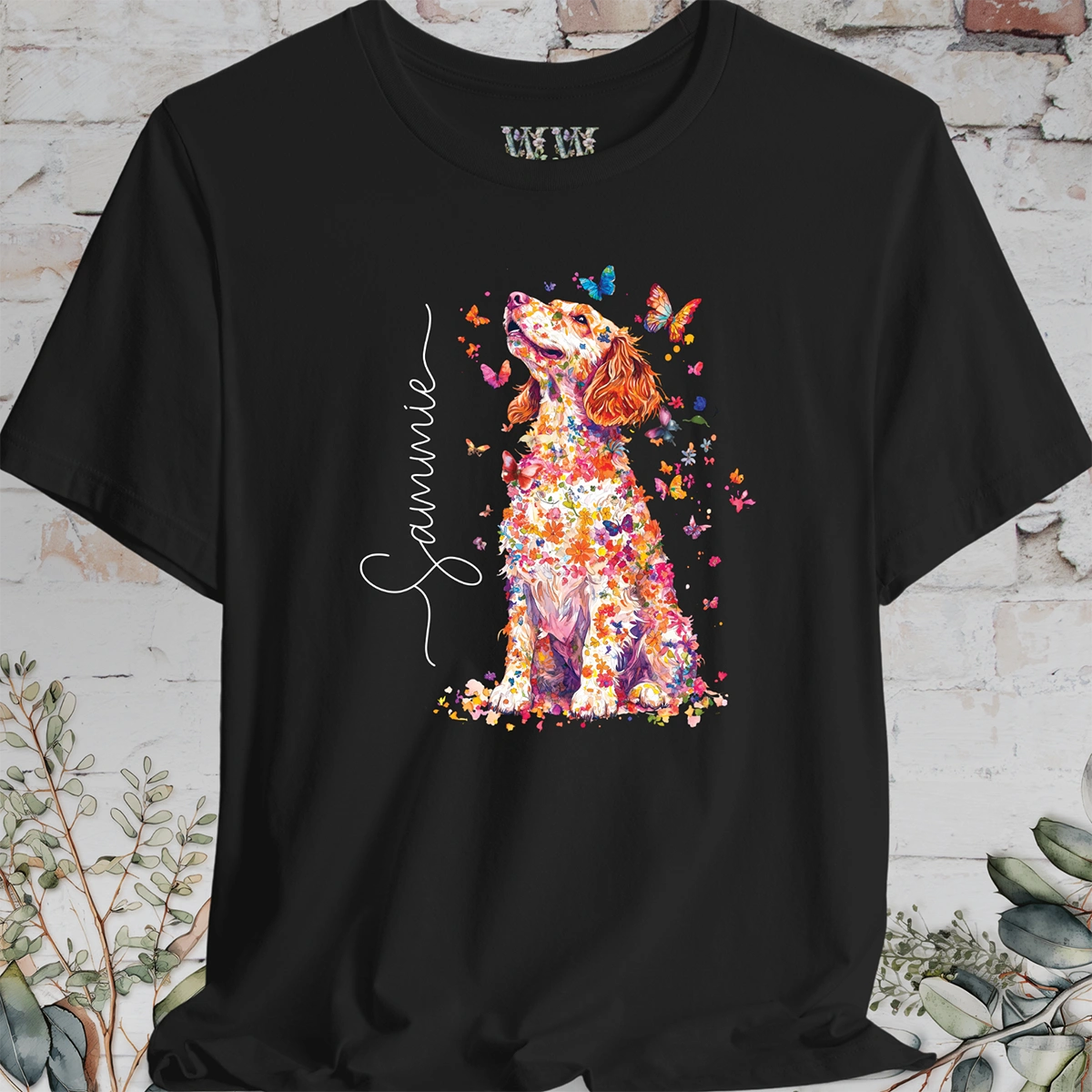 Welsh Spaniel #1 Floral Personalized T shirt