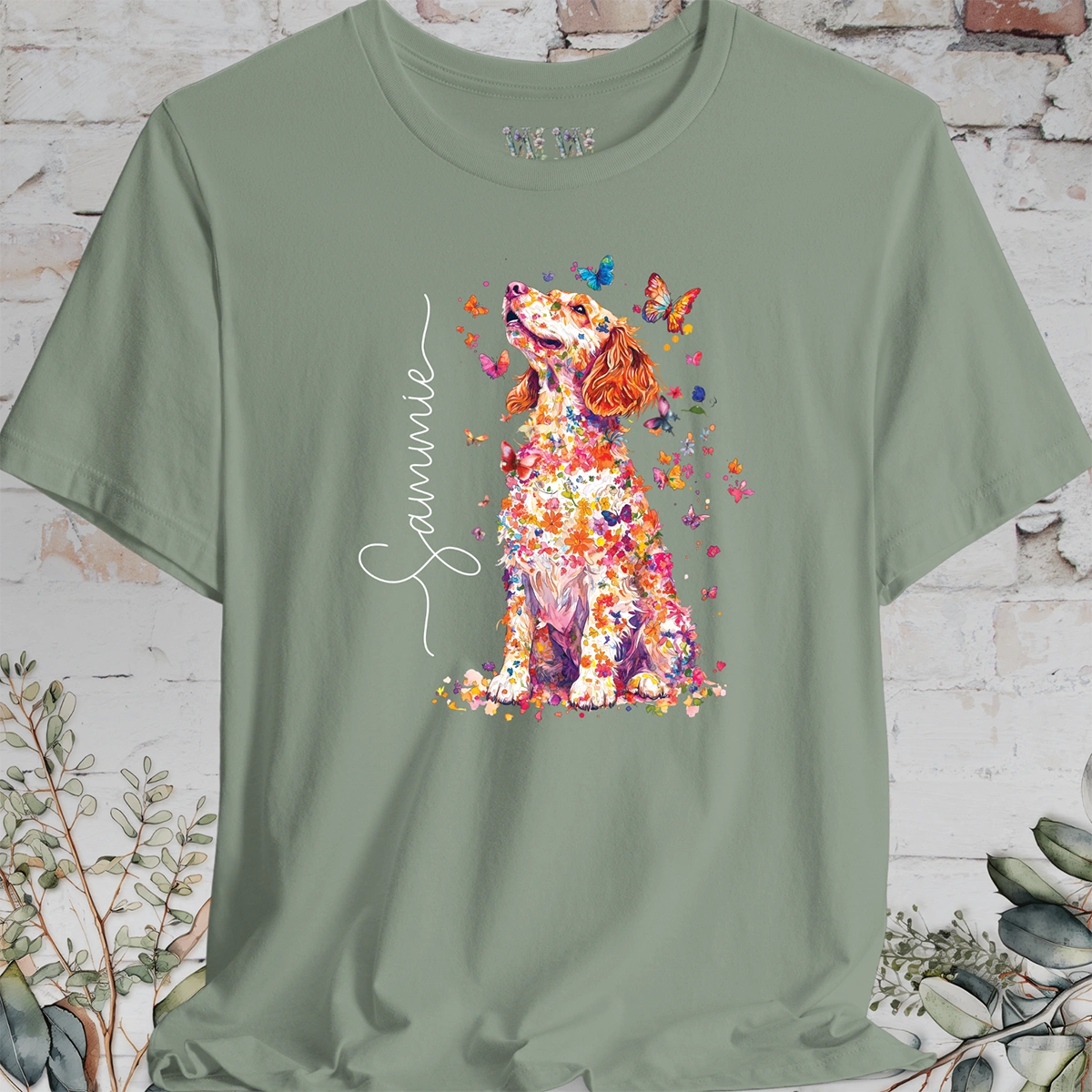 Welsh Spaniel #1 Floral Personalized T shirt