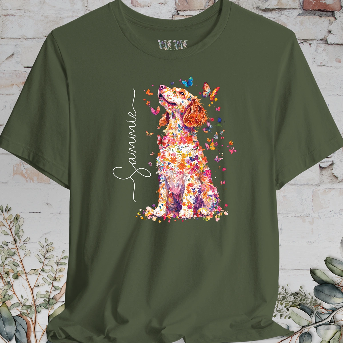 Welsh Spaniel #1 Floral Personalized T shirt