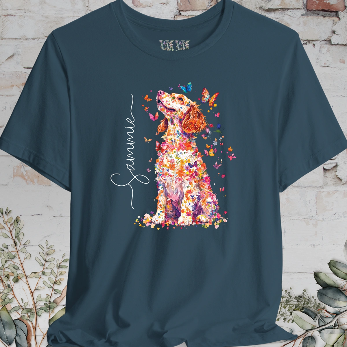 Welsh Spaniel #1 Floral Personalized T shirt