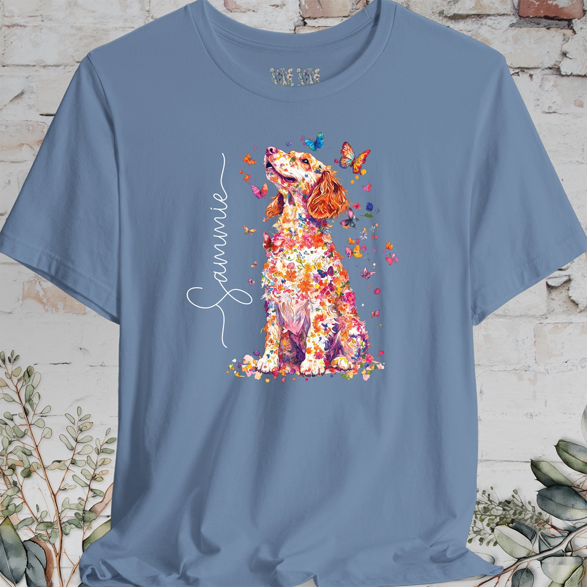 Welsh Spaniel #1 Floral Personalized T shirt