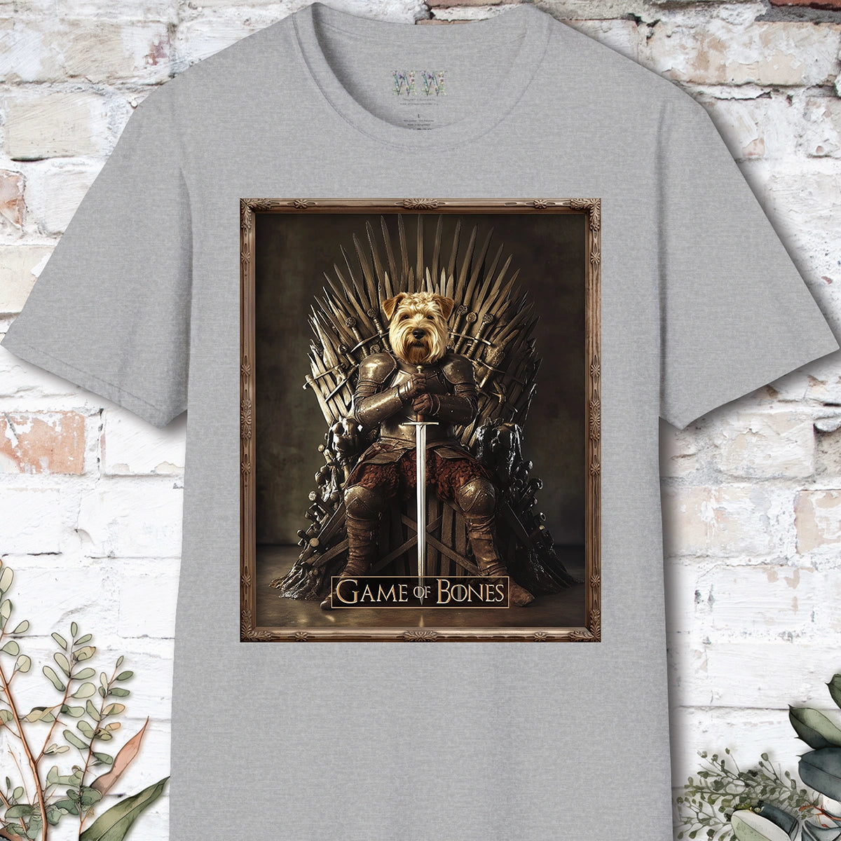 Wheaten Terrier Game of Bones, Unisex T shirt