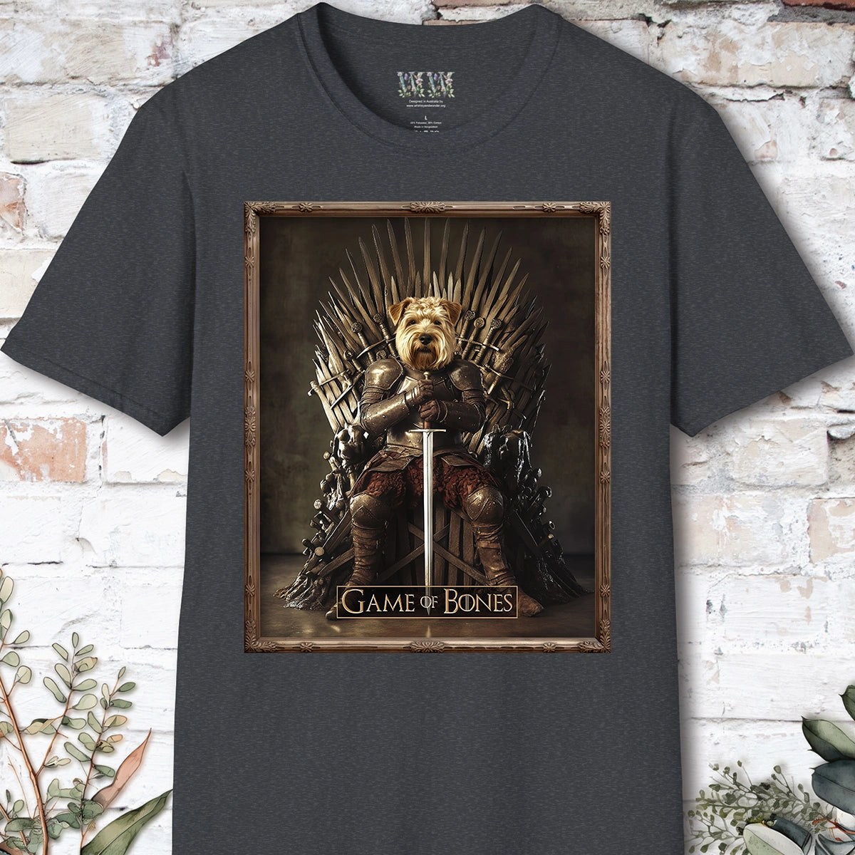 Wheaten Terrier Game of Bones, Unisex T shirt