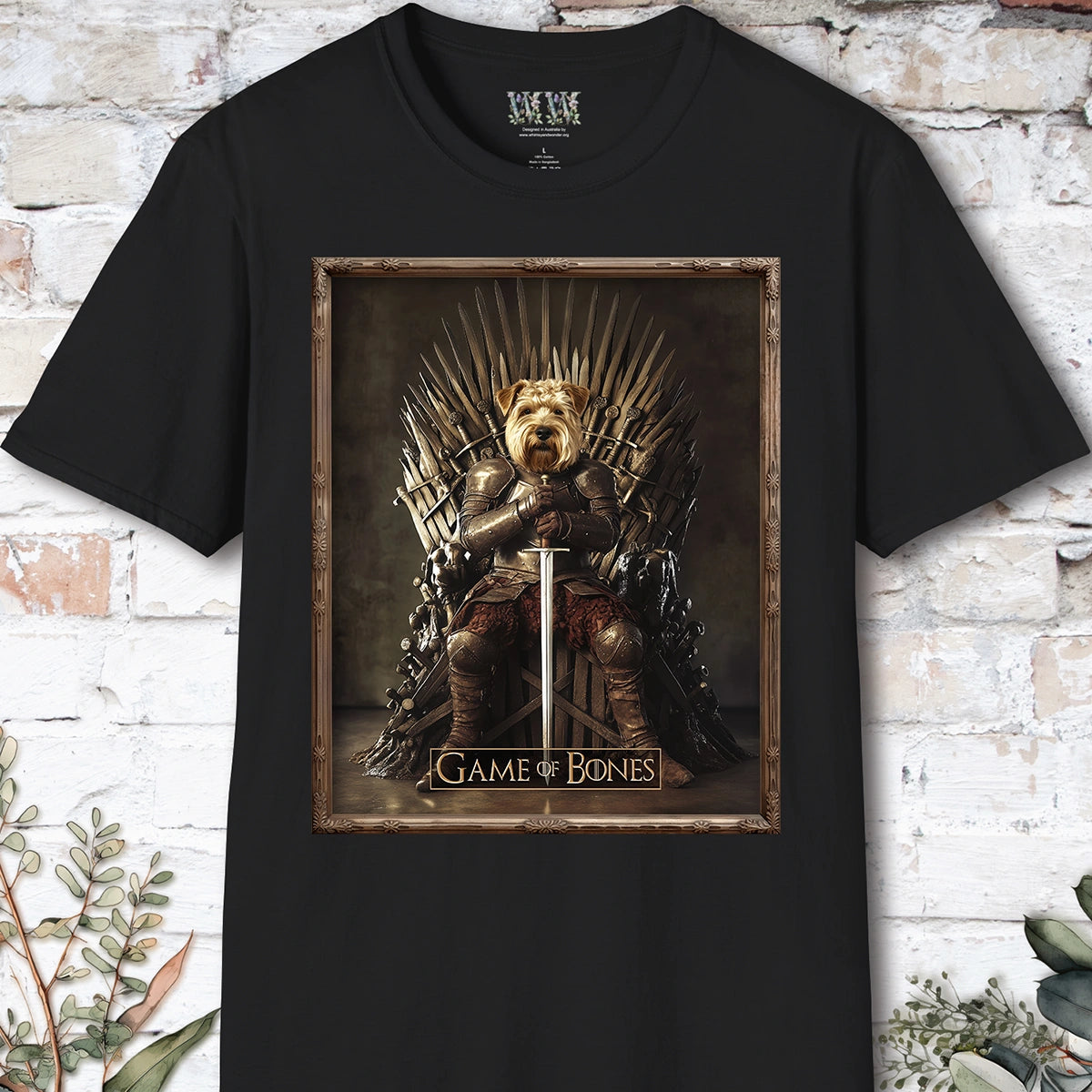 Wheaten Terrier Game of Bones, Unisex T shirt