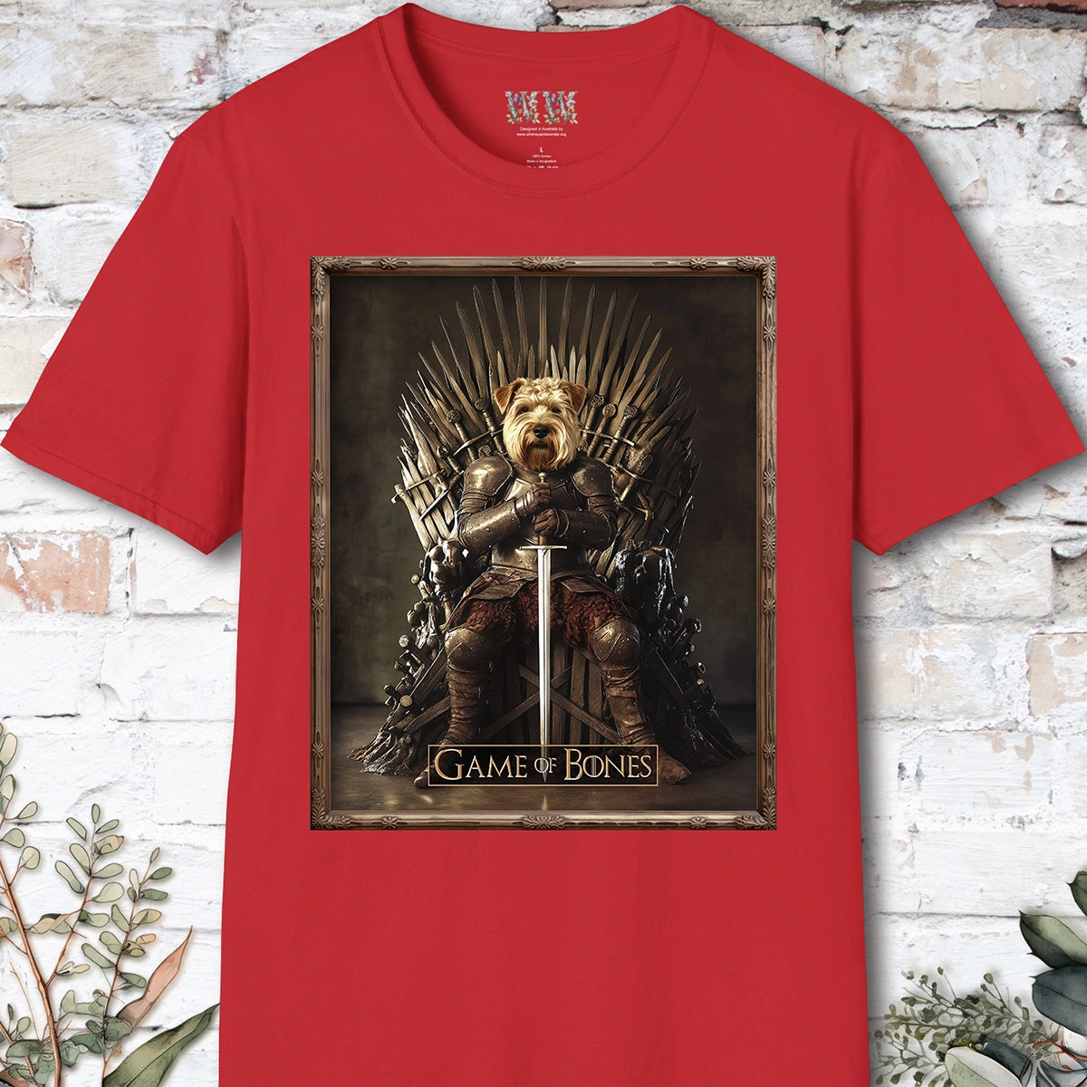 Wheaten Terrier Game of Bones, Unisex T shirt