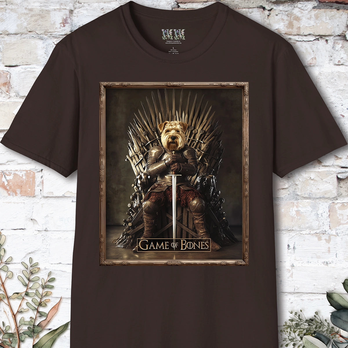 Wheaten Terrier Game of Bones, Unisex T shirt