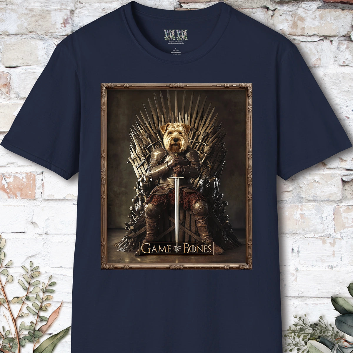 Wheaten Terrier Game of Bones, Unisex T shirt
