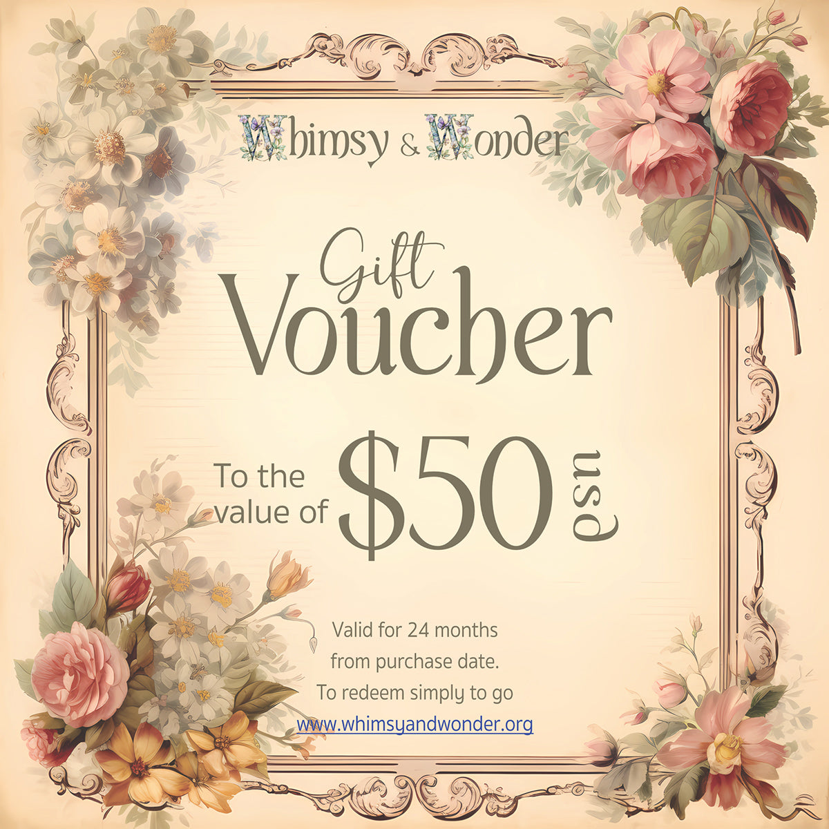 Whimsy and Wonder gift voucher