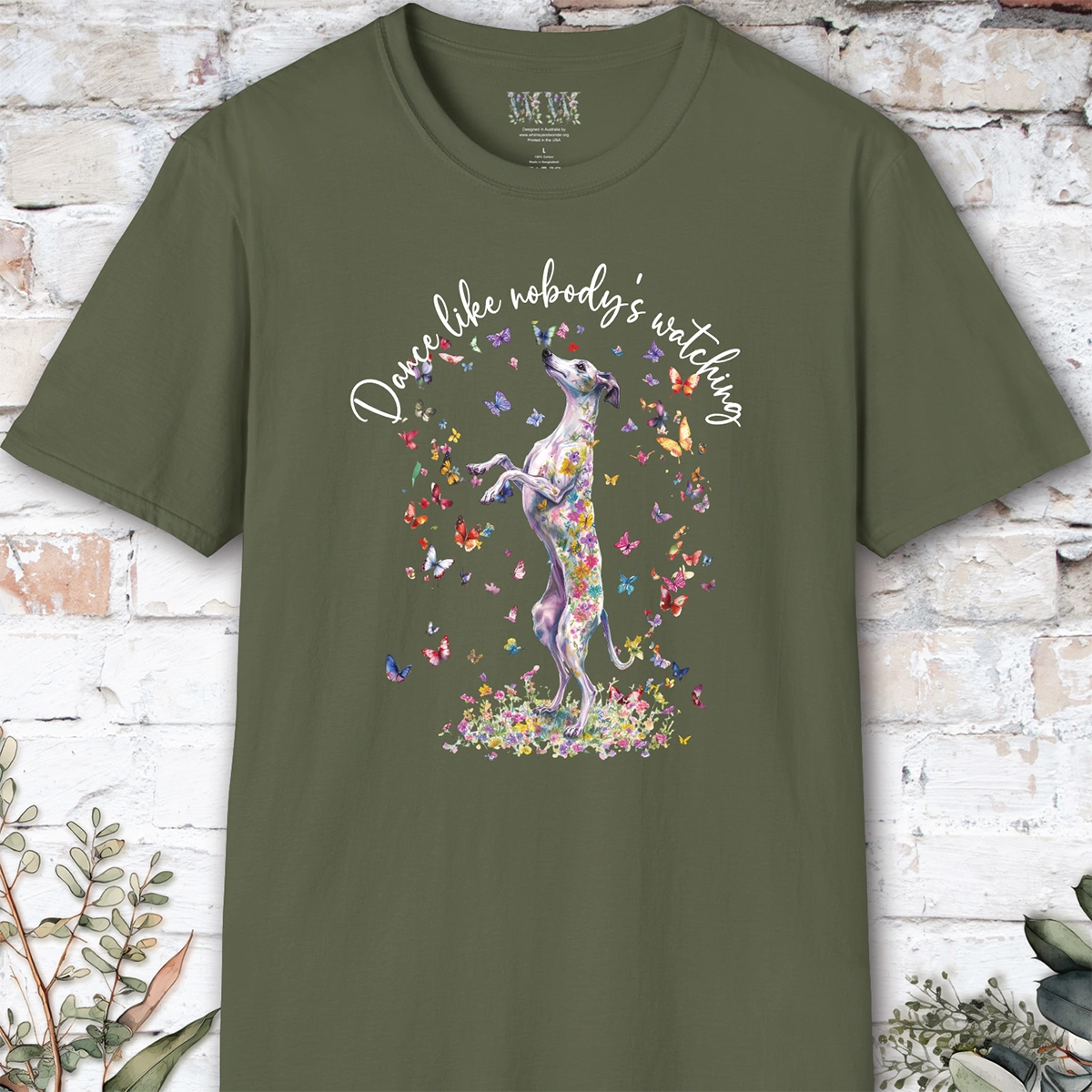 Whippet "Dance like nobody's watching" unisex T shirt