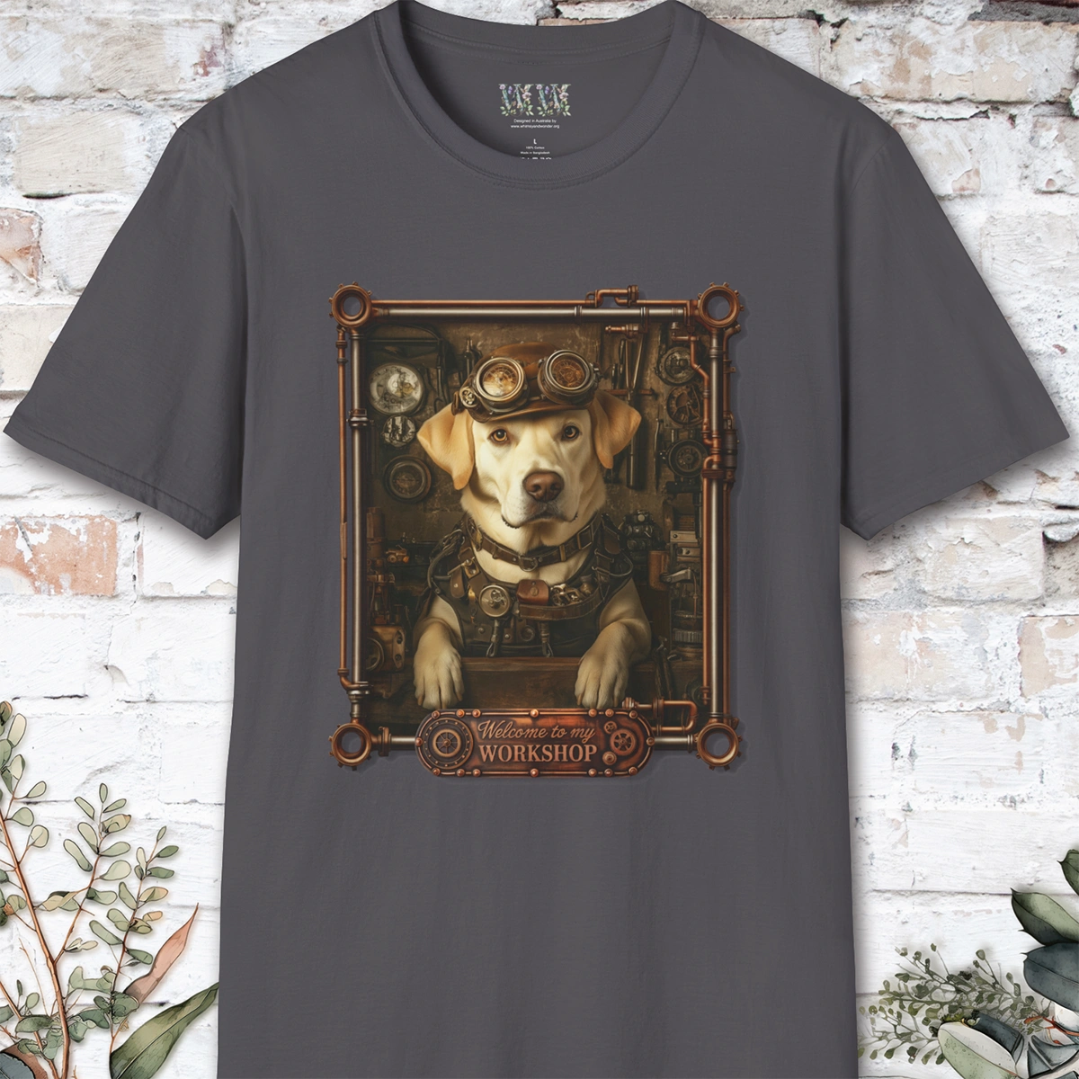 Steampunk Blonde Labrador Unisex T shirt