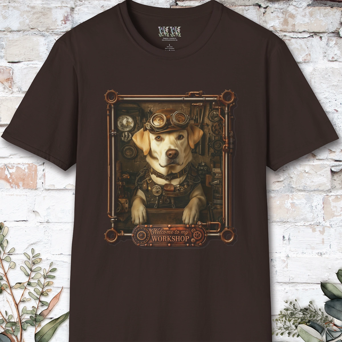 Steampunk Blonde Labrador Unisex T shirt