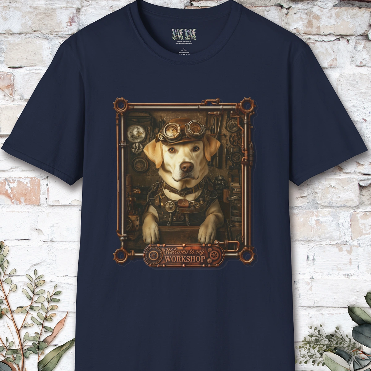 Steampunk Blonde Labrador Unisex T shirt
