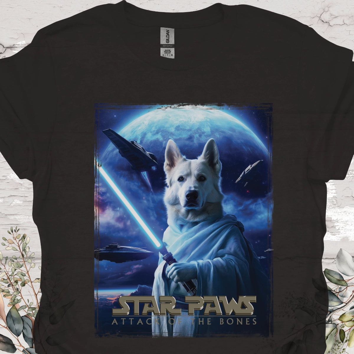 White German Shepherd Star Paws Unisex T shirt