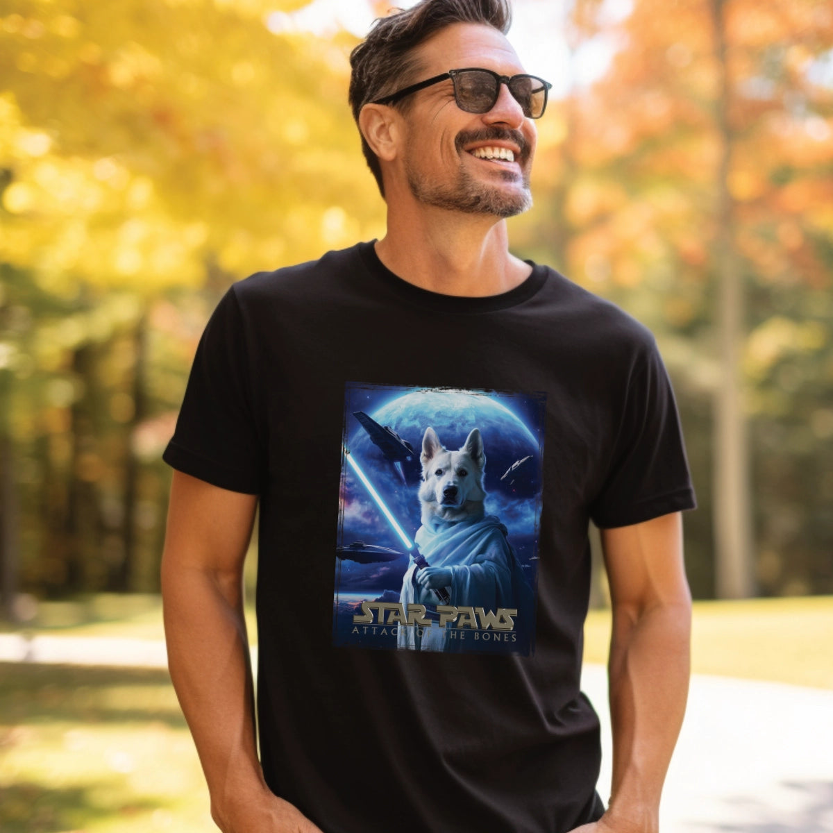 White German Shepherd Star Paws Unisex T shirt