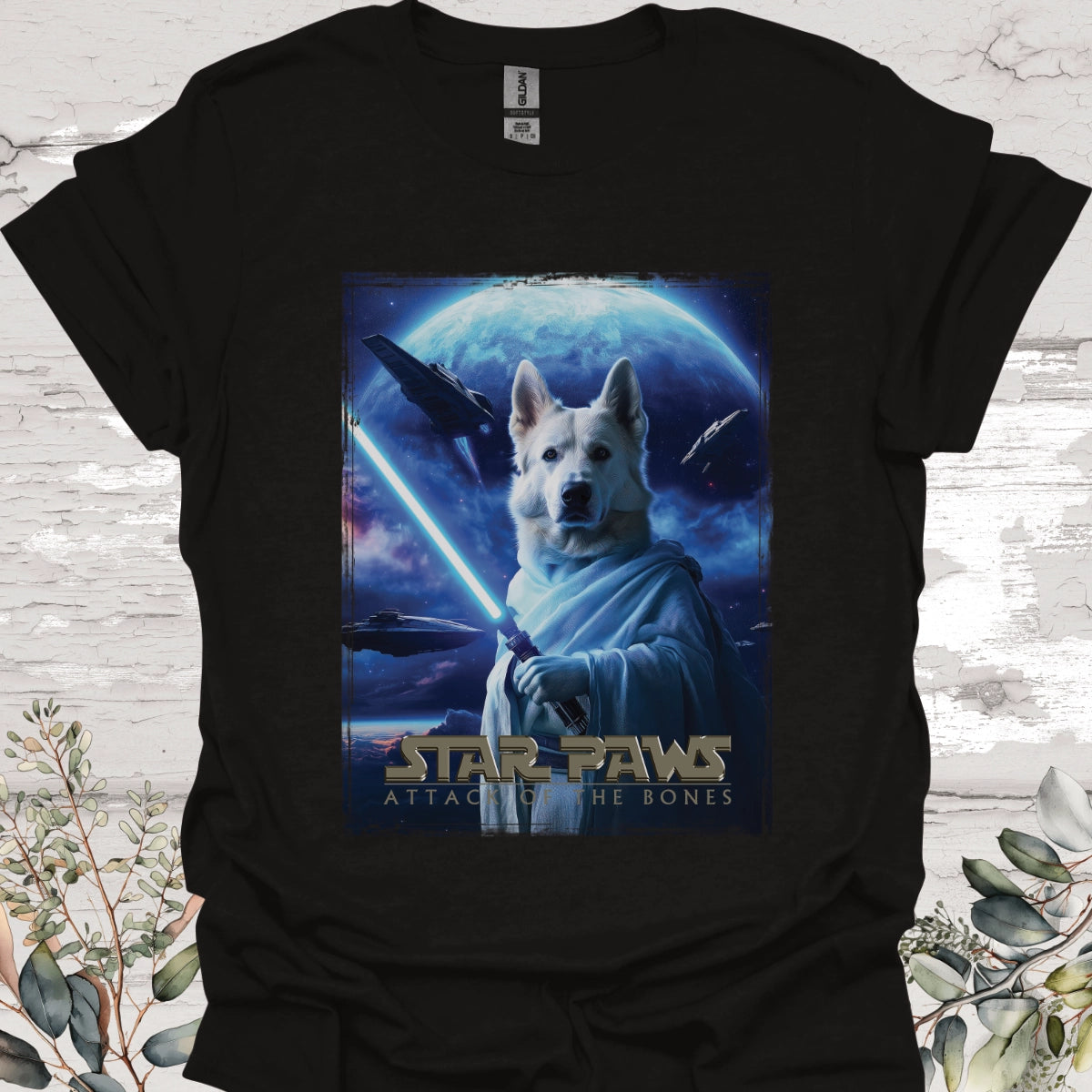 White German Shepherd Star Paws Unisex T shirt