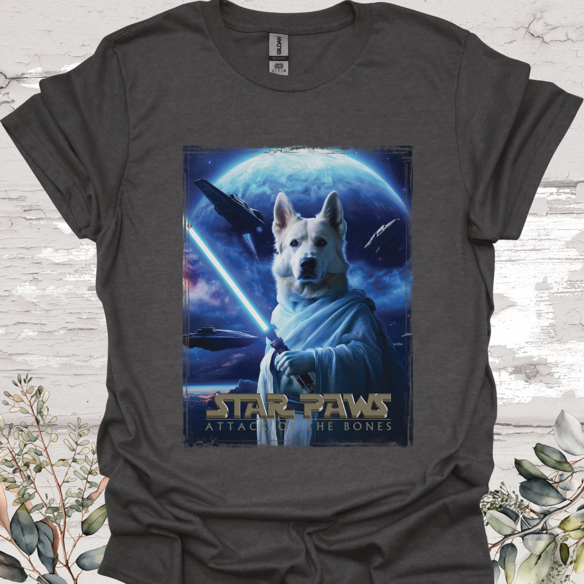 White German Shepherd Star Paws Unisex T shirt