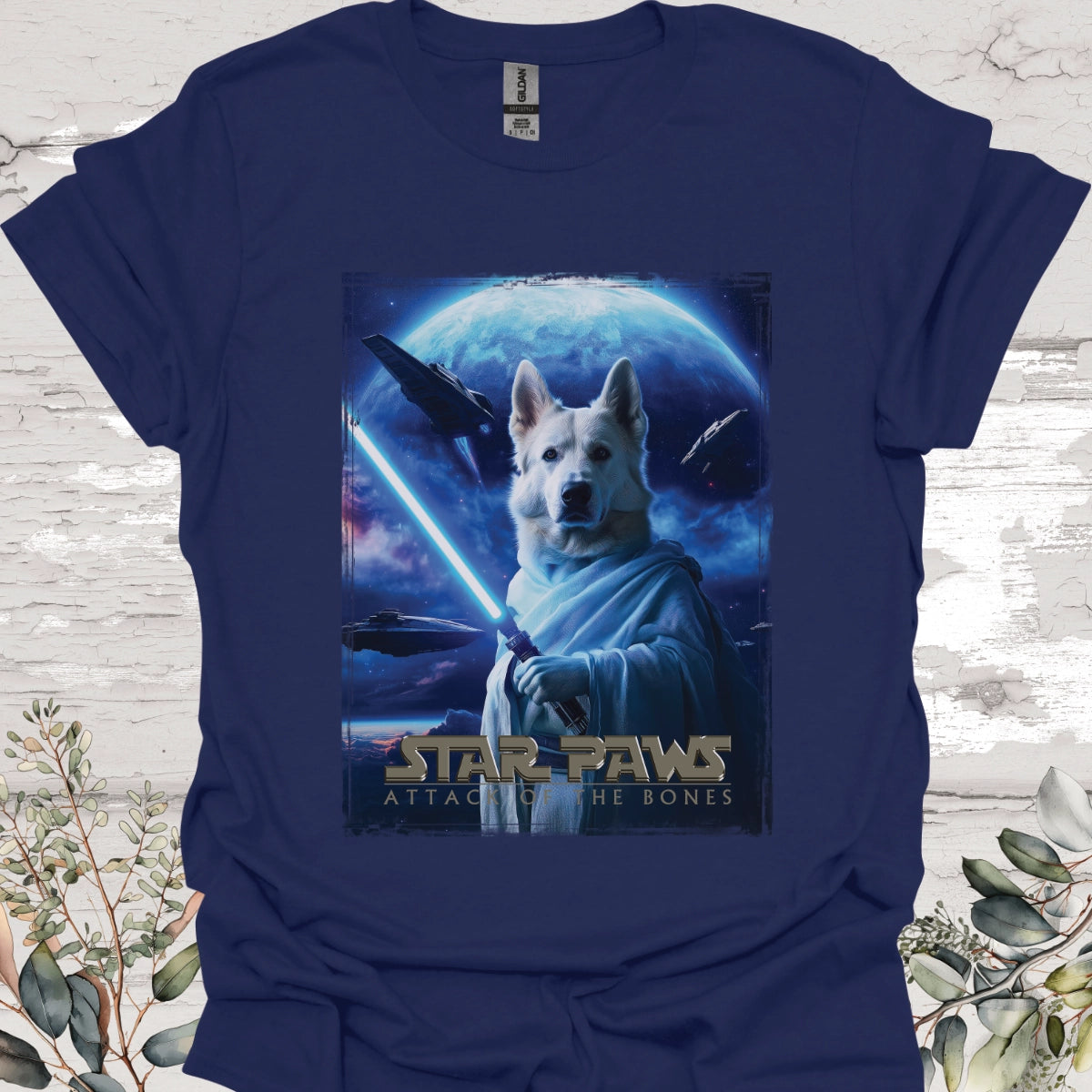 White German Shepherd Star Paws Unisex T shirt