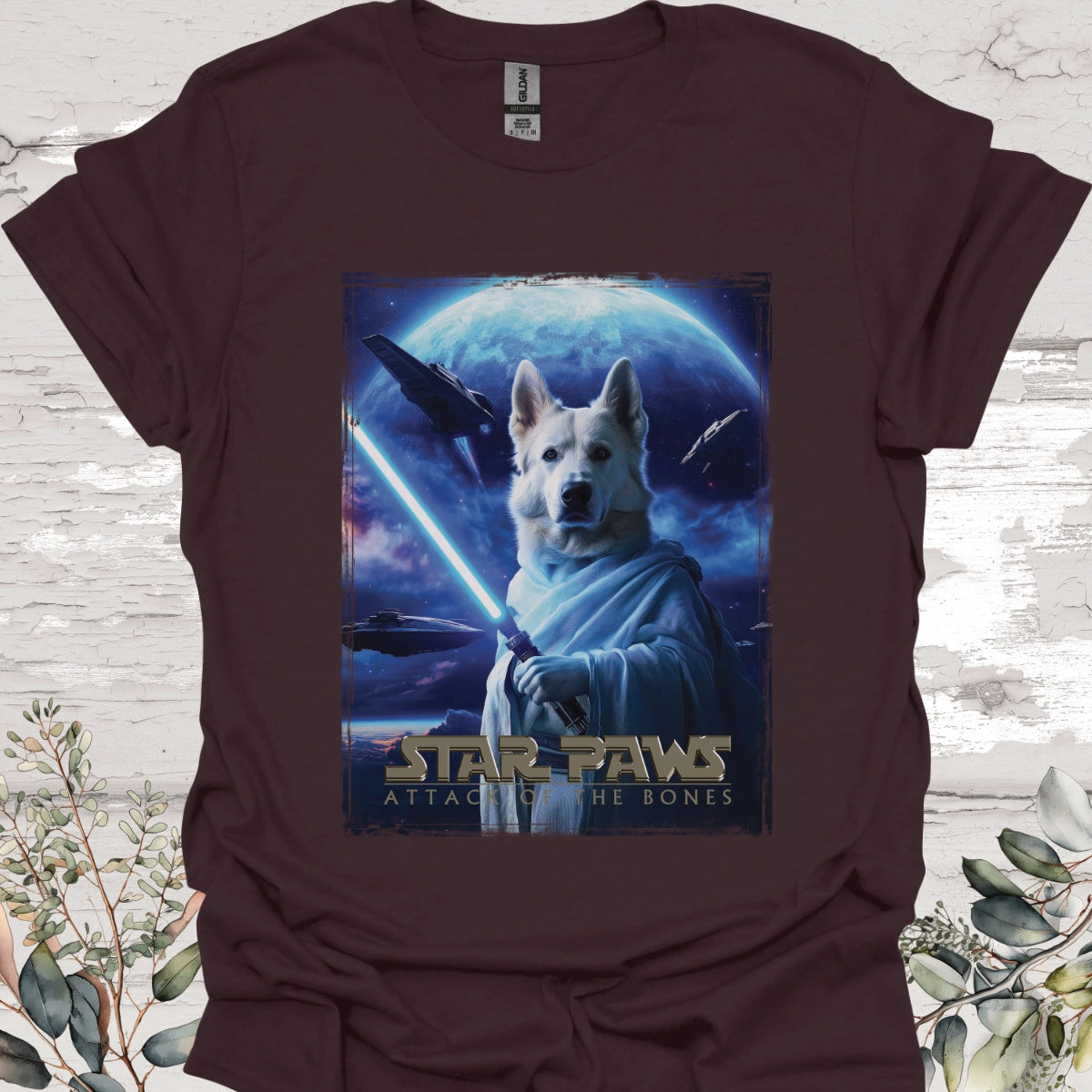 White German Shepherd Star Paws Unisex T shirt