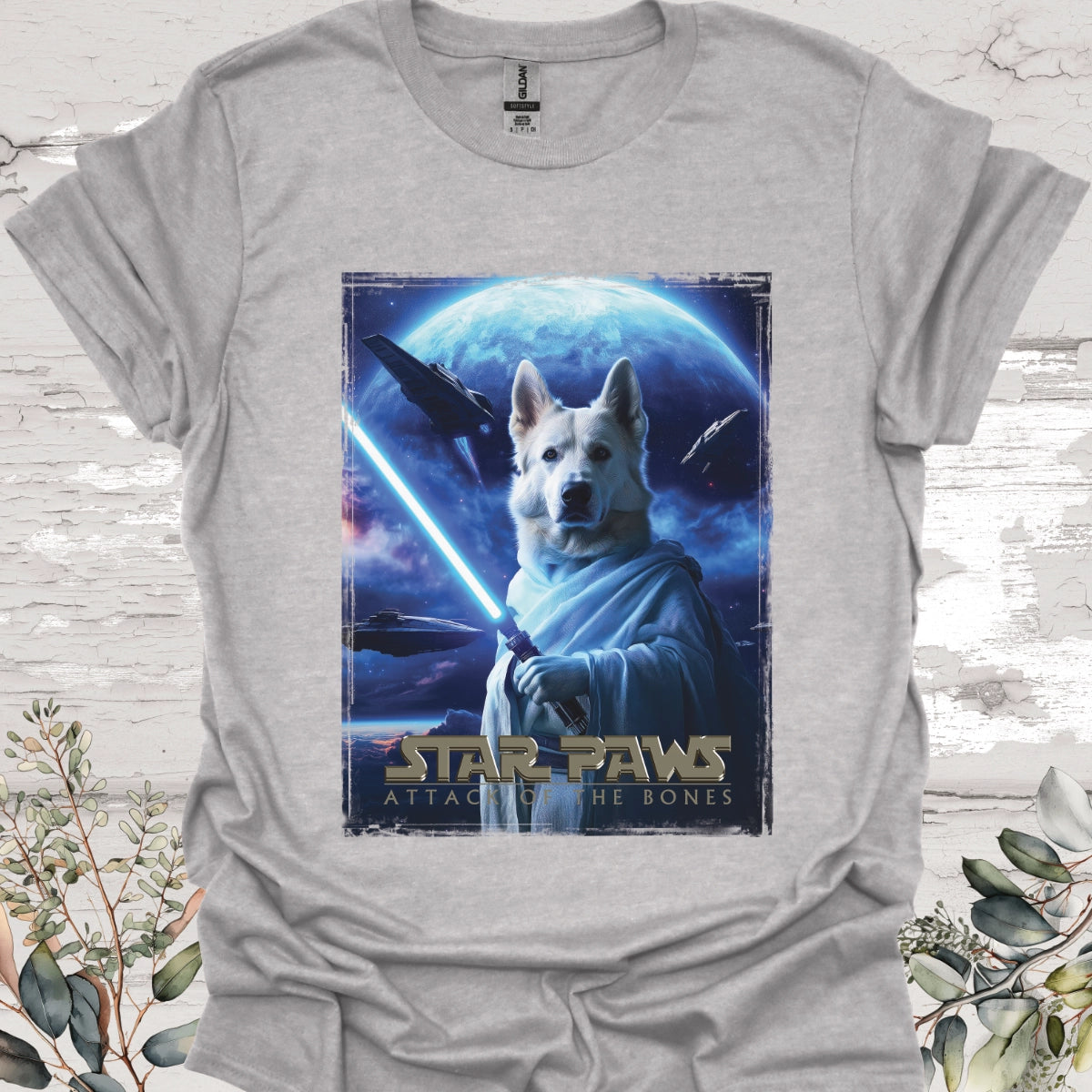 White German Shepherd Star Paws Unisex T shirt