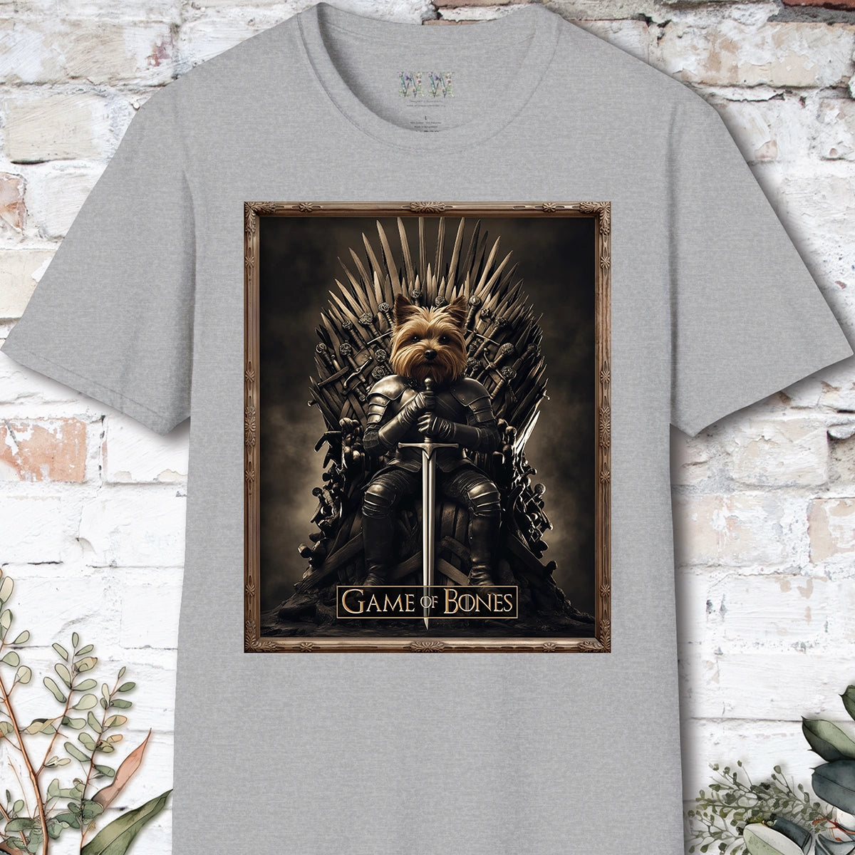 Yorkshire Terrier Game of Bones, Unisex T shirt