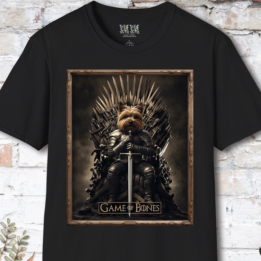 Yorkshire Terrier Game of Bones, Unisex T shirt