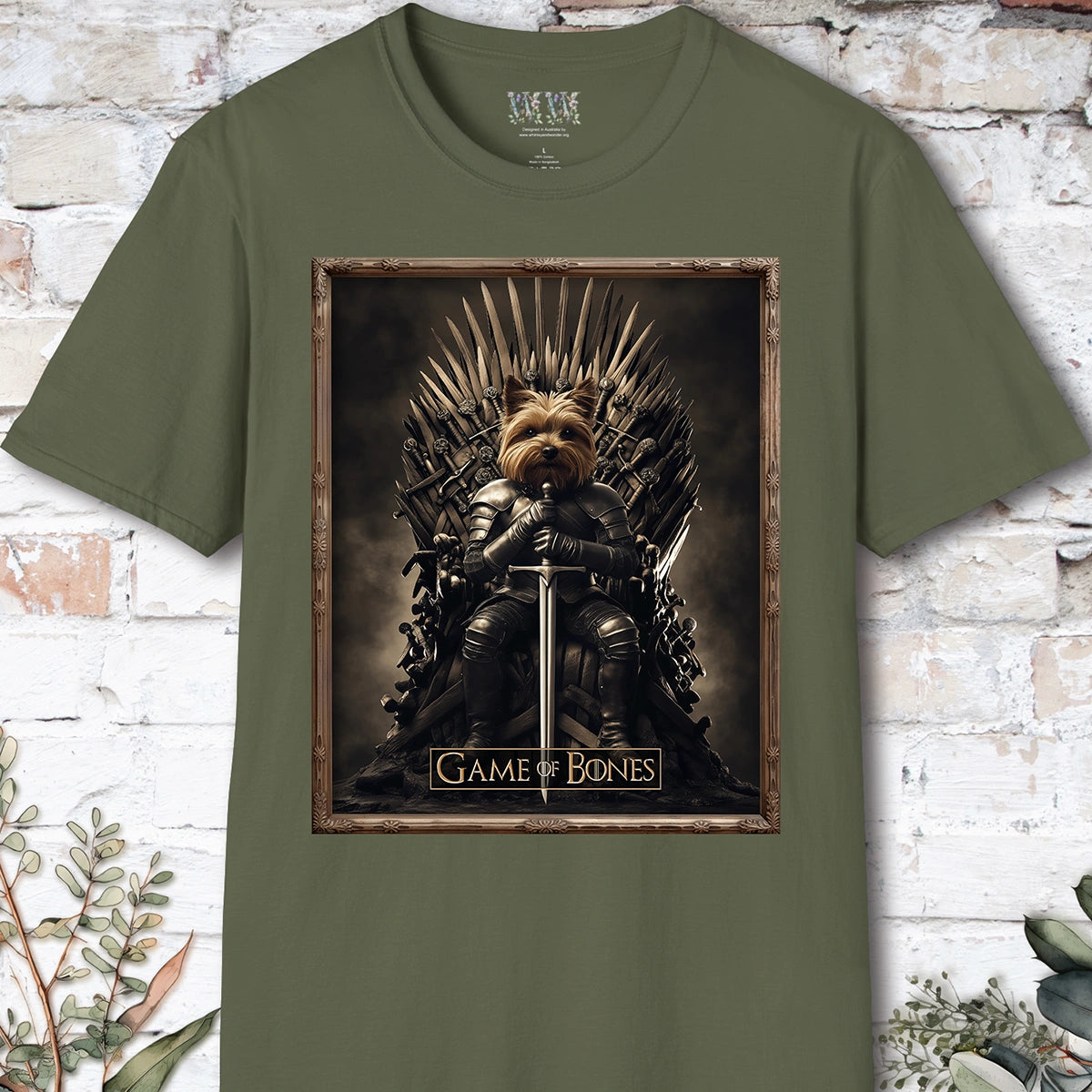 Yorkshire Terrier Game of Bones, Unisex T shirt