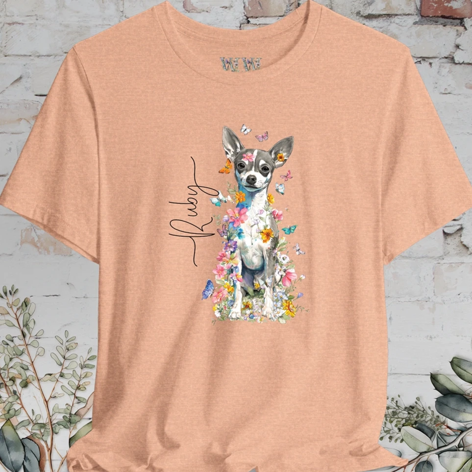 Chihuahua Mix Floral Personalized T shirt