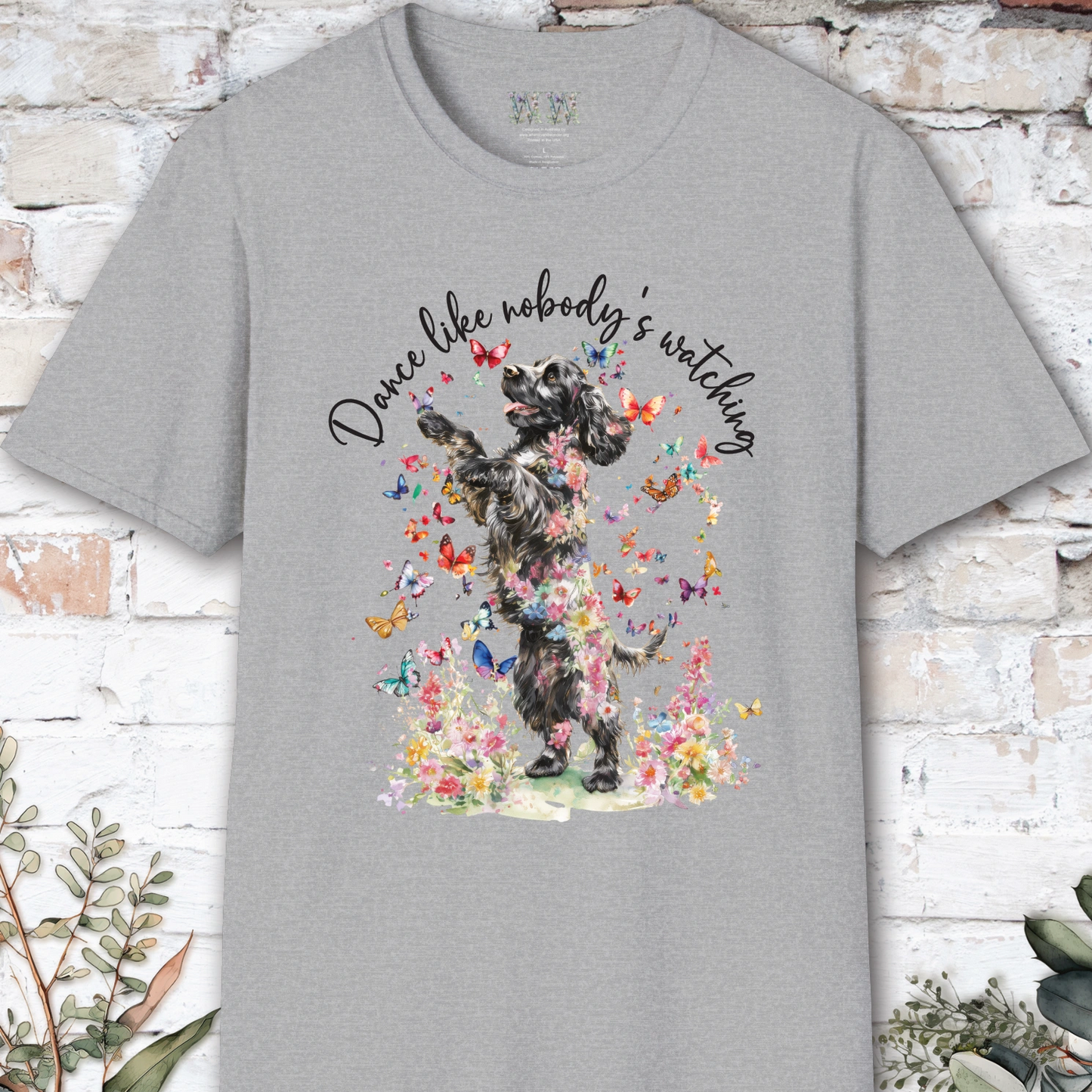 Cocker Spaniel #1 "Dance like nobody's watching" unisex T shirt