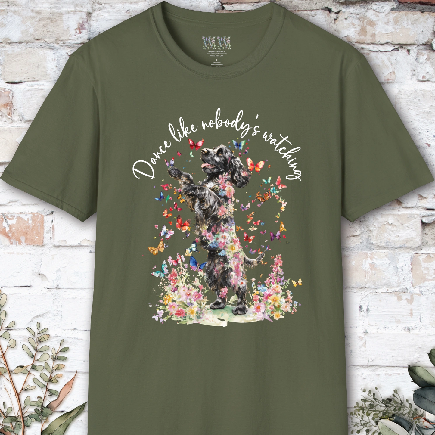 Cocker Spaniel #1 "Dance like nobody's watching" unisex T shirt